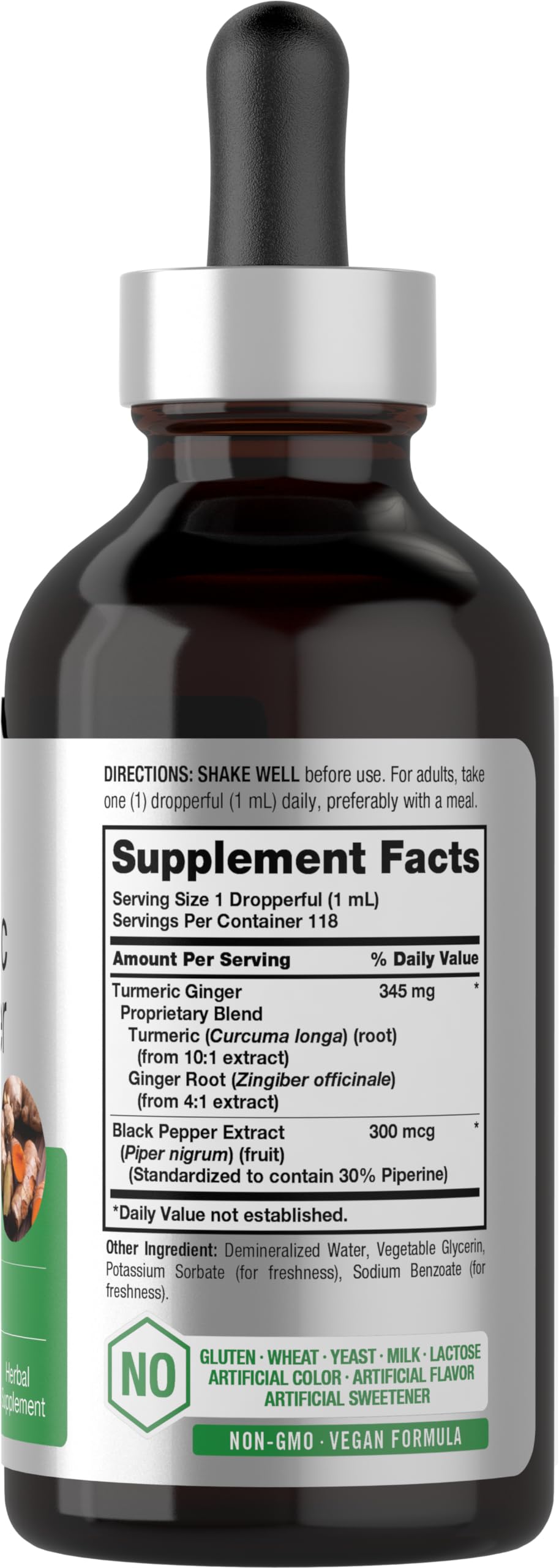 Foto 3 pulgar | Suplemento Horbäach De Cúrcuma Y Jengibre De 120 Ml Con Pimienta Negra - Venta Internacional.