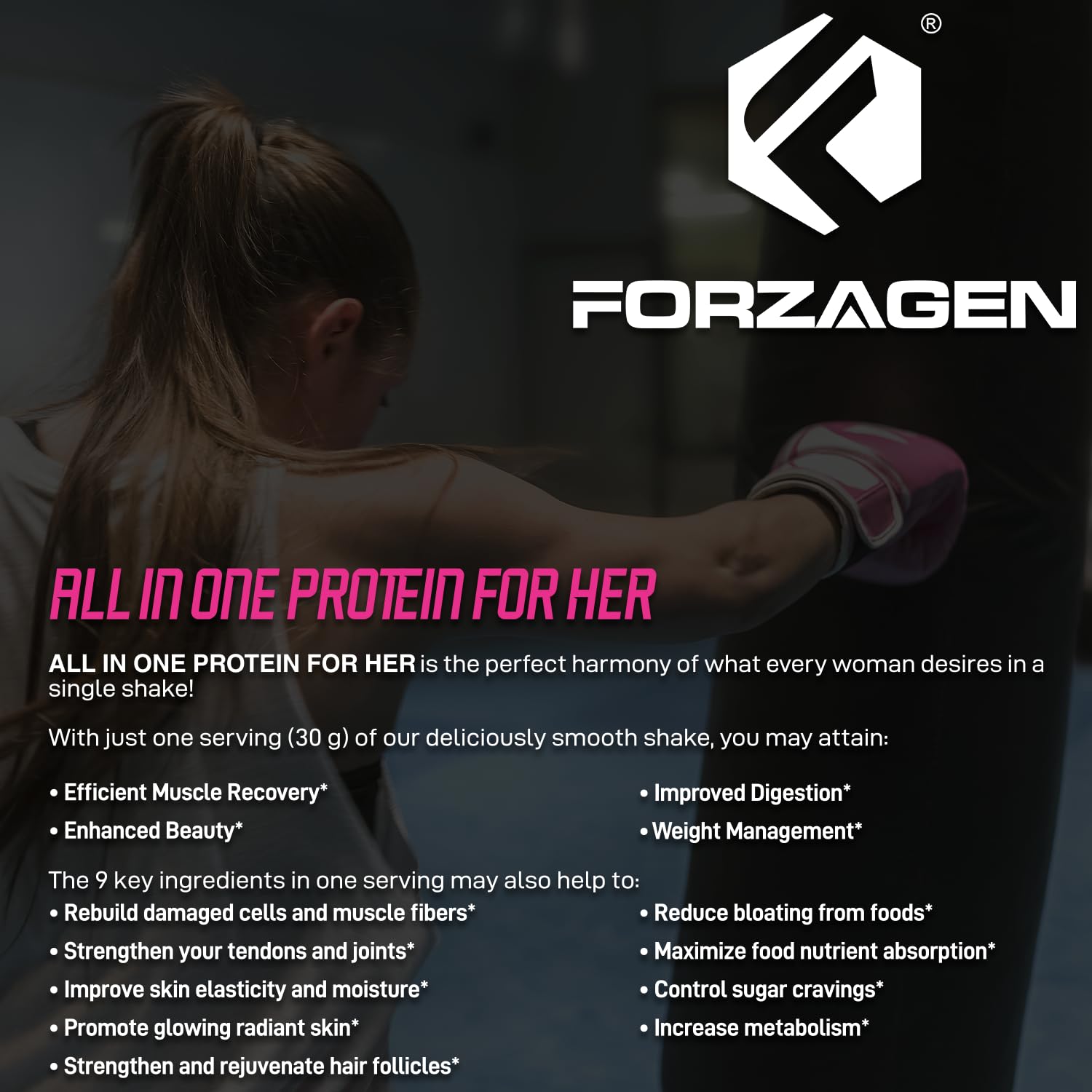 Foto 6 pulgar | Proteína En Polvo Forzagen All In One Protein For Her, 30 Porciones - Venta Internacional.
