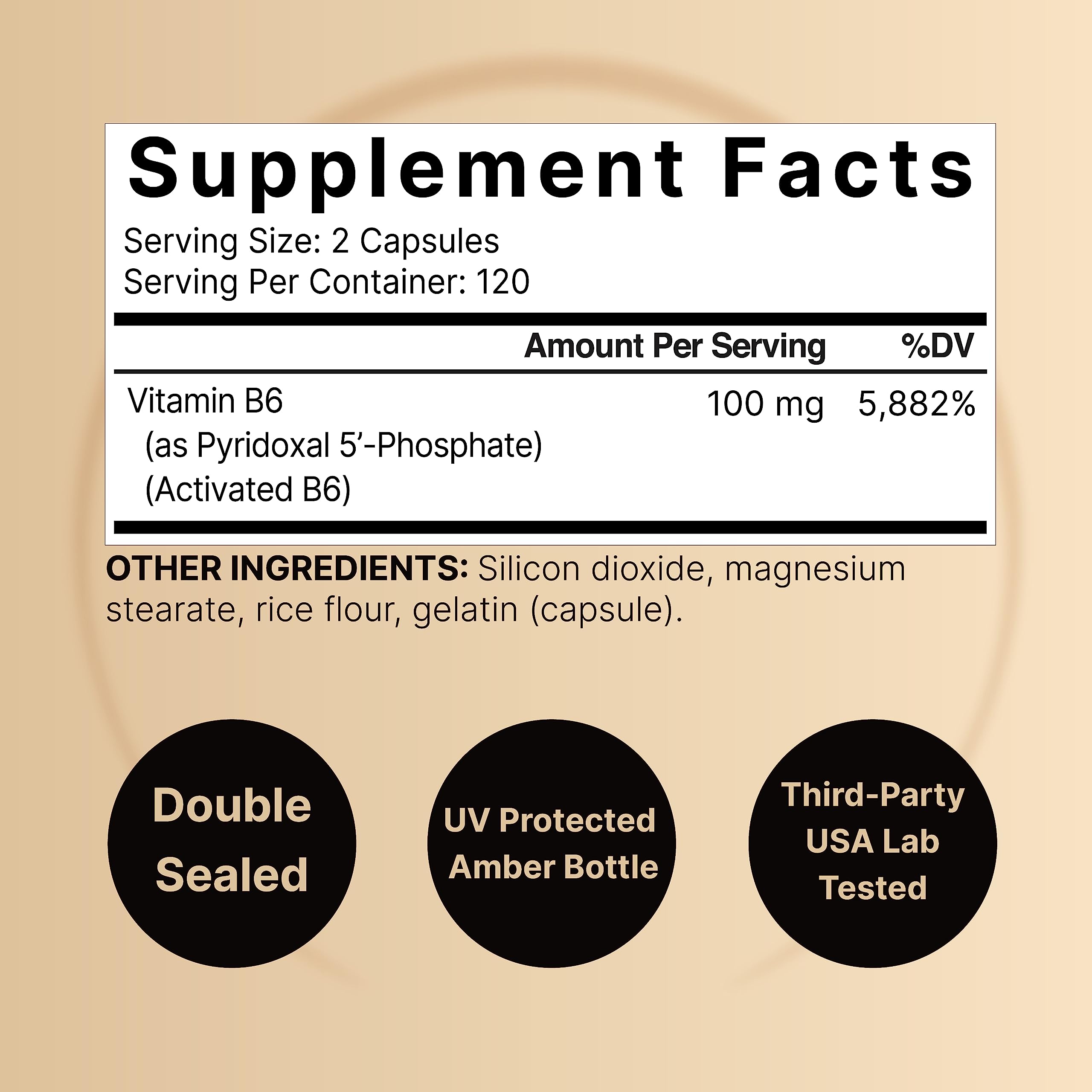 Foto 3 pulgar | Suplemento Naturebell P5p De Vitamina B6 100 Mg 240 Cápsulas - Venta Internacional.