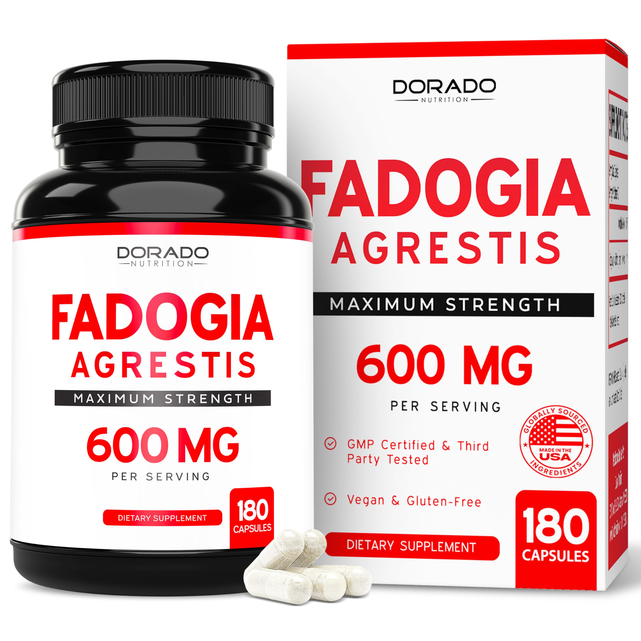Foto 2 pulgar | Suplemento Dorado Nutrition Fadogia Agrestis 600 Mg X 180 Cápsulas - Venta Internacional.