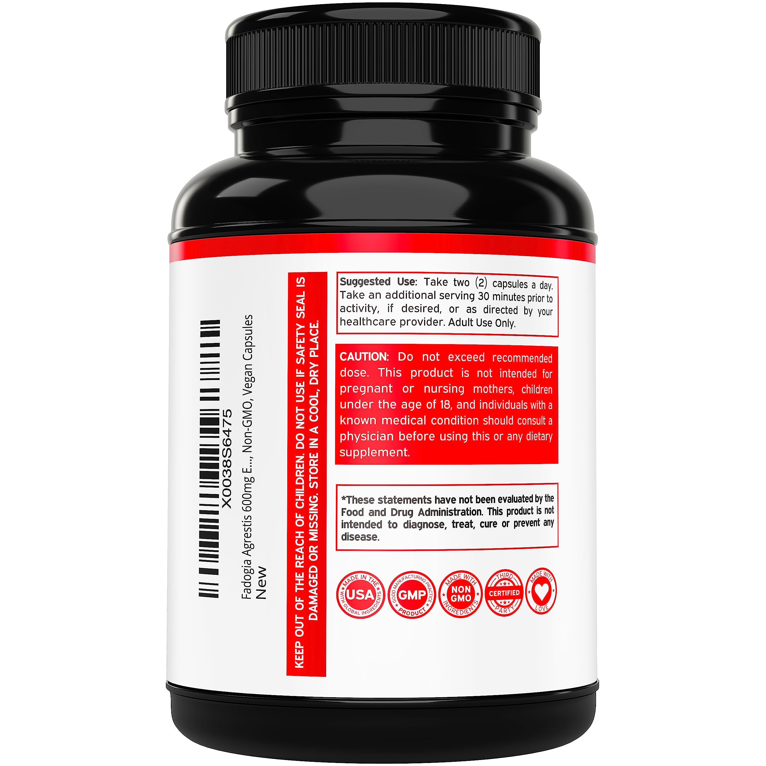 Foto 4 pulgar | Suplemento Dorado Nutrition Fadogia Agrestis 600 Mg X 180 Cápsulas - Venta Internacional.