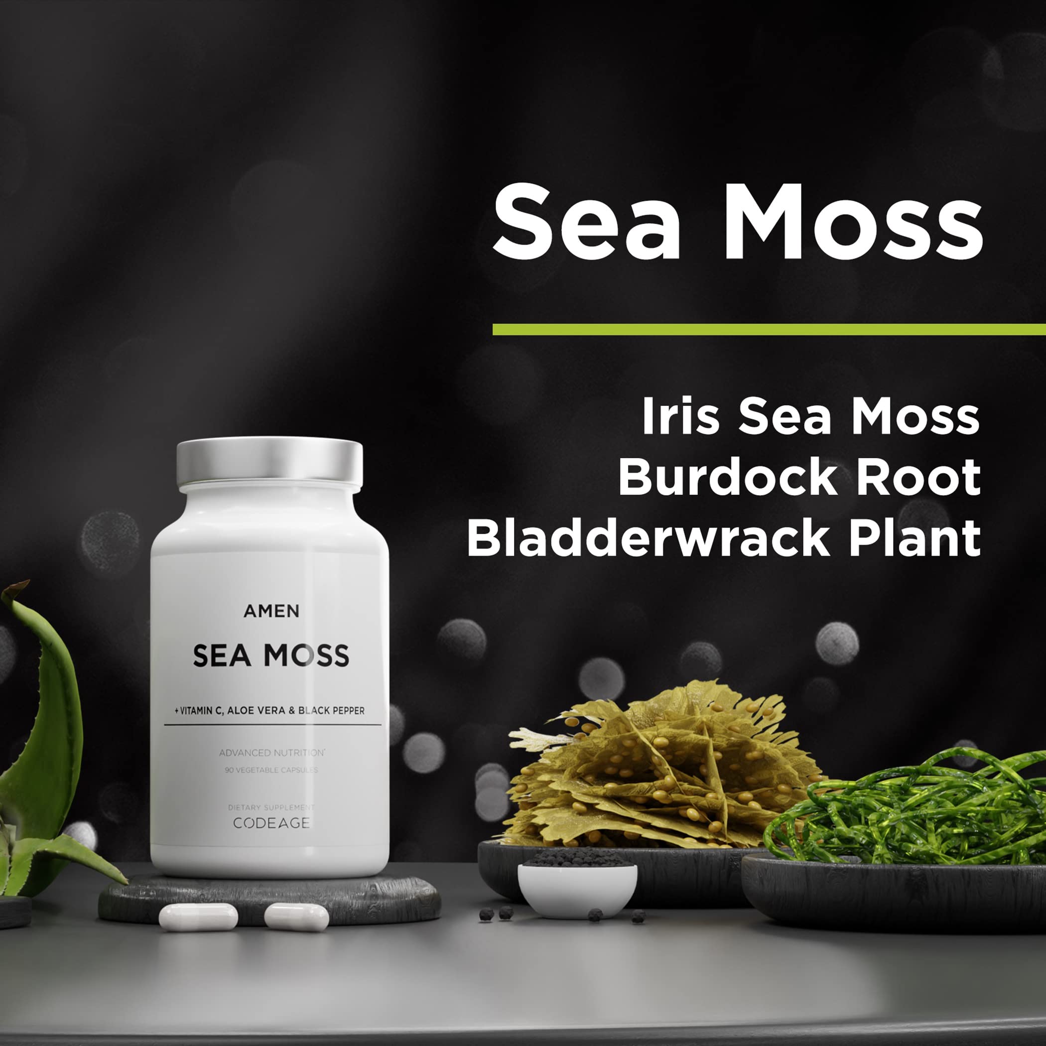 Foto 4 pulgar | Suplemento Amen Sea Moss 1000 Mg Con Fucus Y Bardana - Venta Internacional.