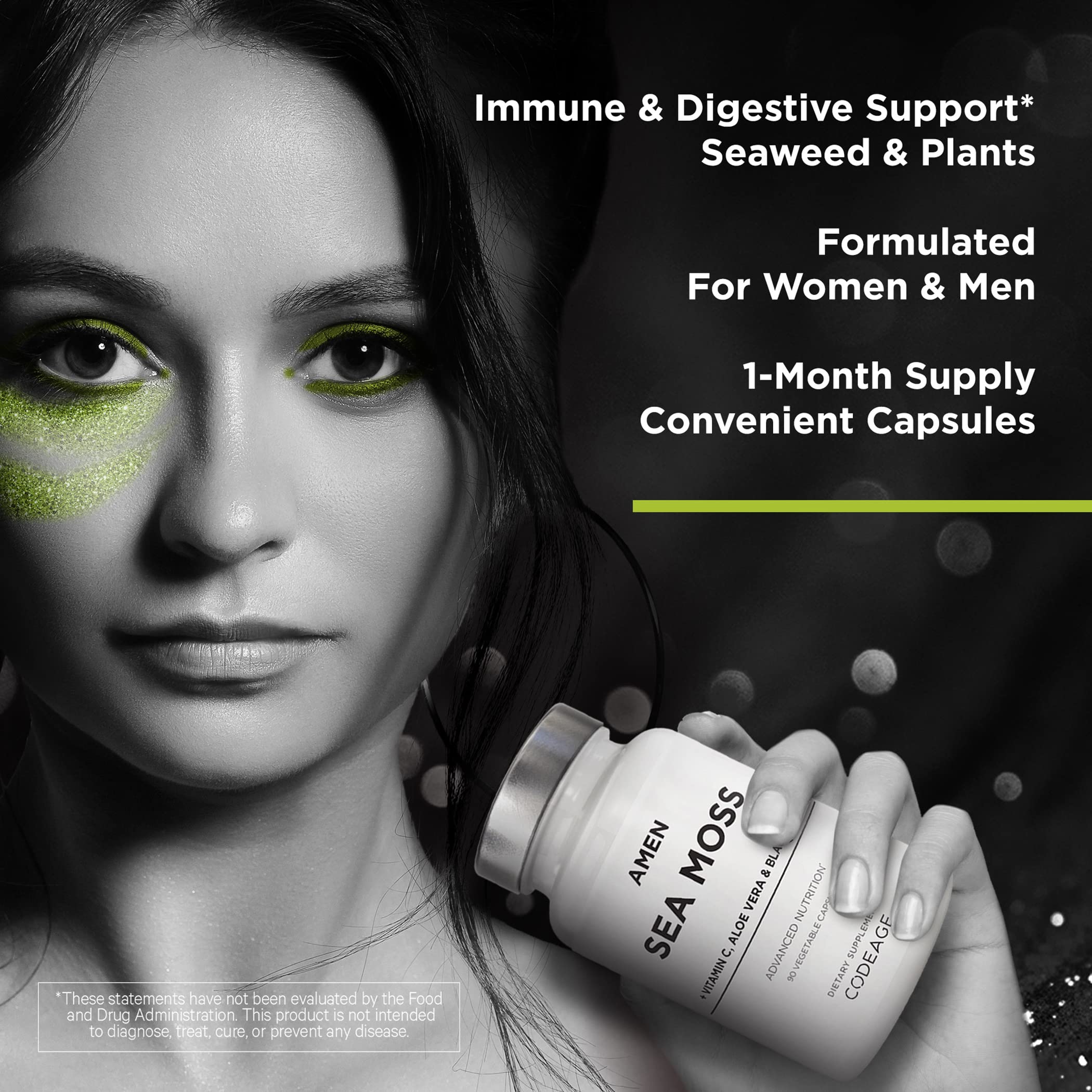 Foto 8 pulgar | Suplemento Amen Sea Moss 1000 Mg Con Fucus Y Bardana - Venta Internacional.