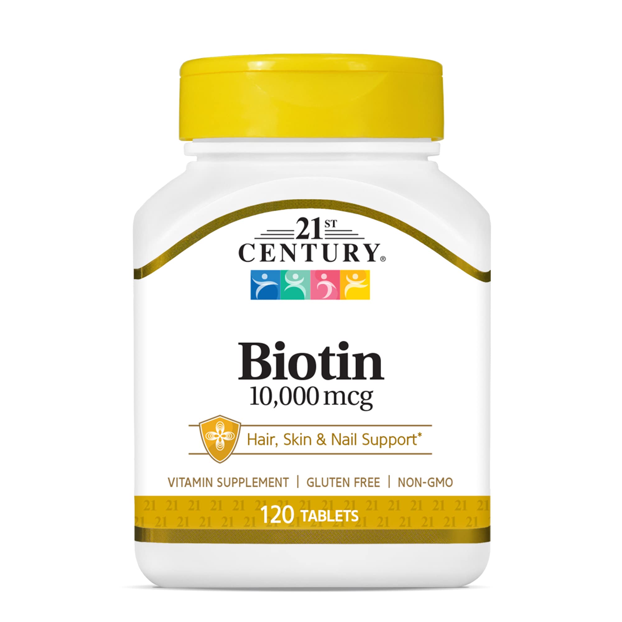 Foto 2 pulgar | Suplemento De Biotina Del Siglo Xxi En Tabletas De 10,000 Mcg 120 Tabletas - Venta Internacional.