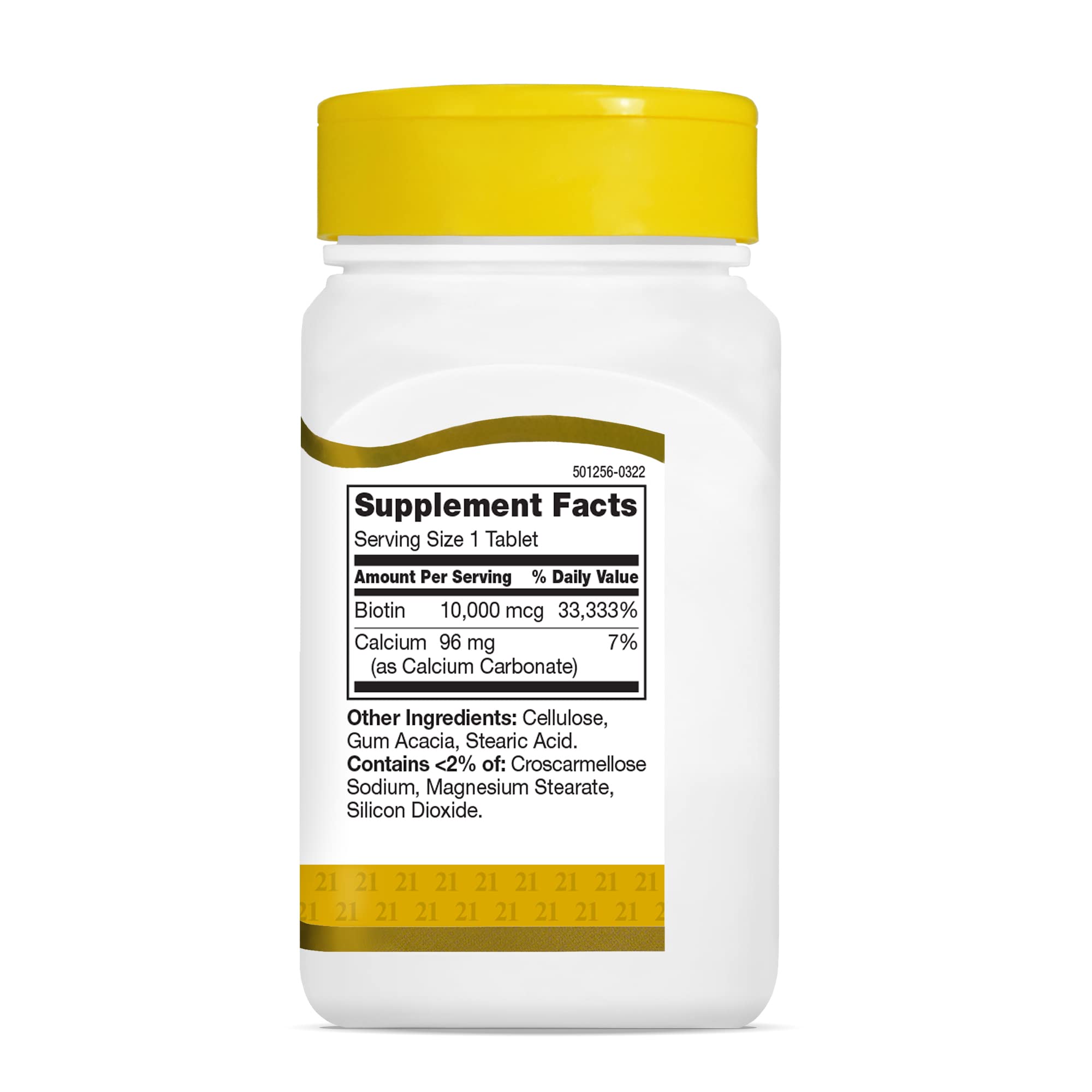 Foto 5 | Suplemento De Biotina Del Siglo Xxi En Tabletas De 10,000 Mcg 120 Tabletas - Venta Internacional.