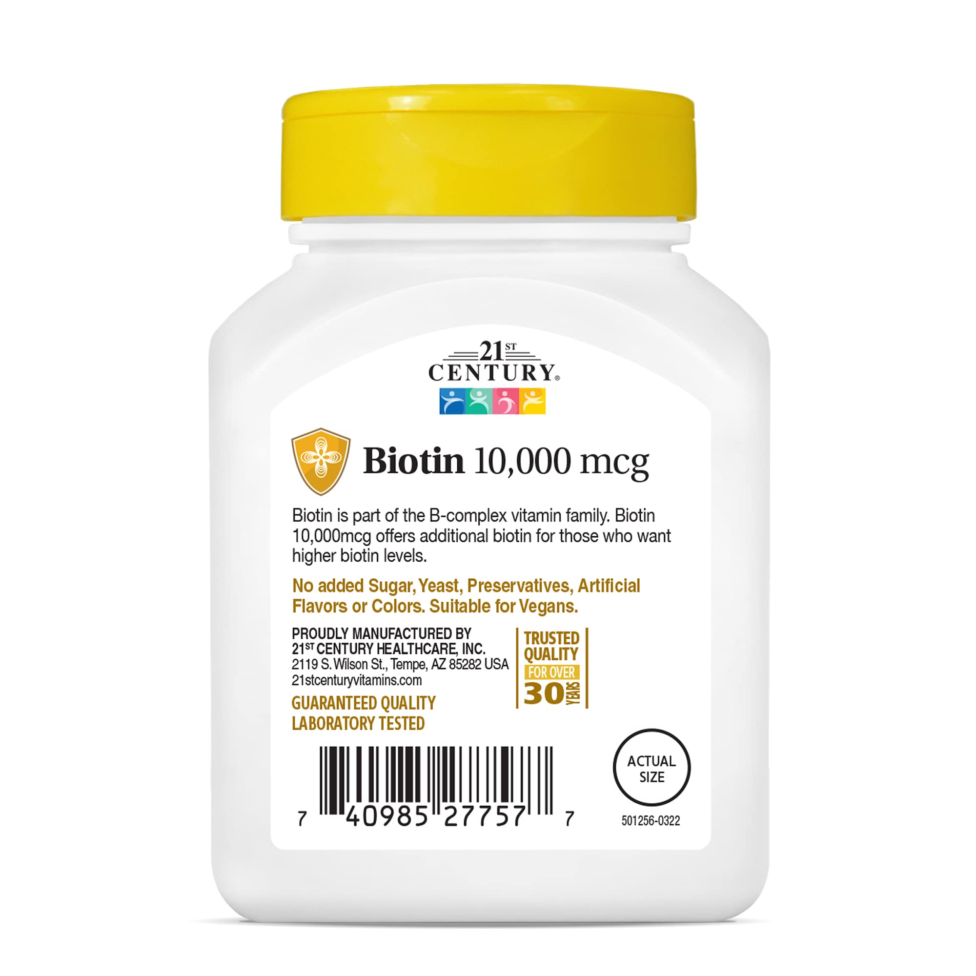 Foto 7 pulgar | Suplemento De Biotina Del Siglo Xxi En Tabletas De 10,000 Mcg 120 Tabletas - Venta Internacional.