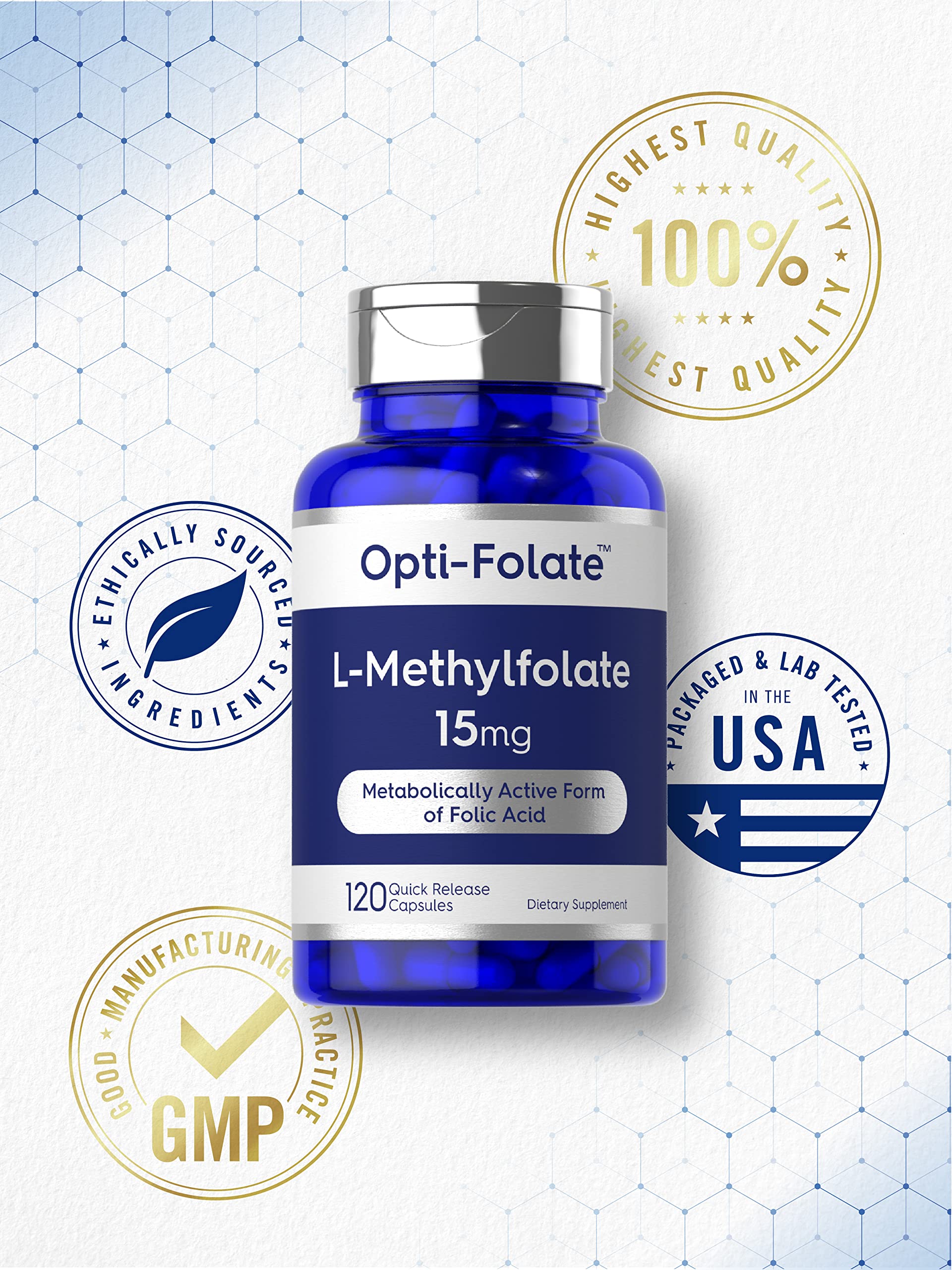 Foto 5 | Suplemento Carlyle L Metilfolato 15 Mg 120 Cápsulas - Venta Internacional.