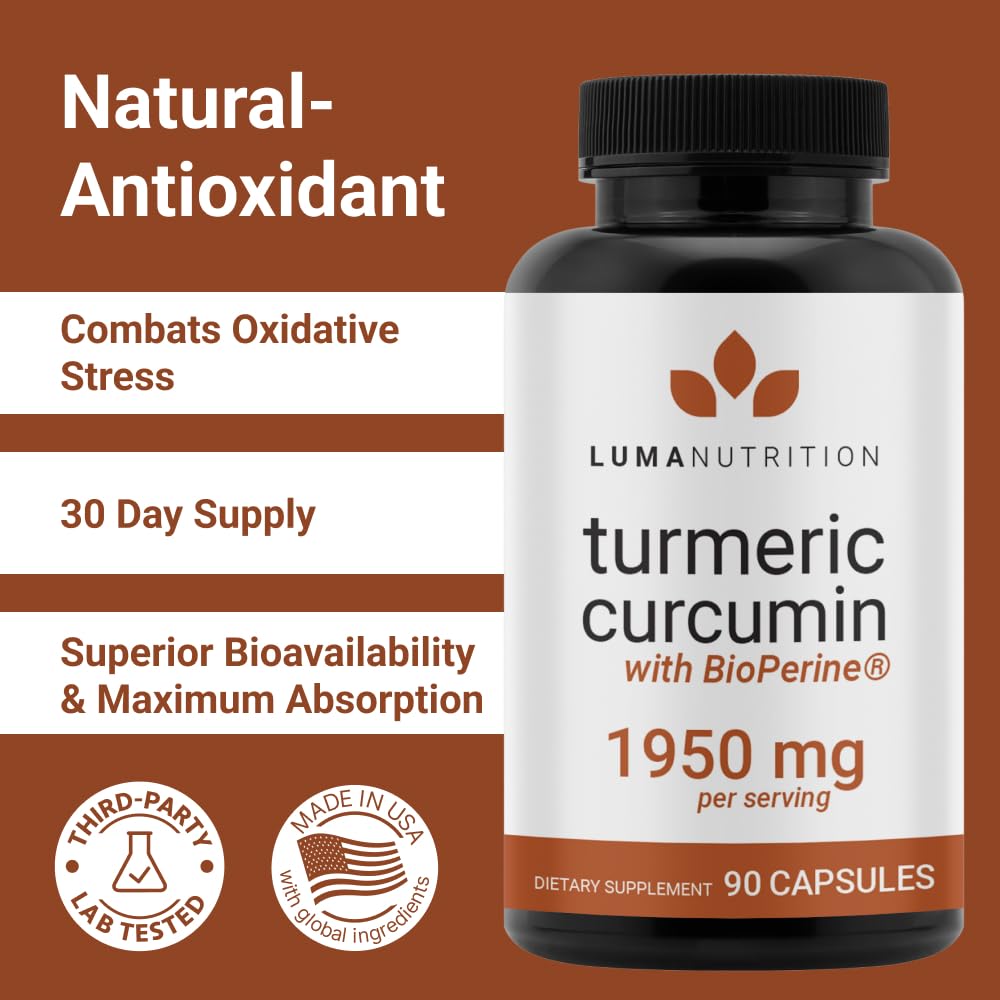 Foto 2 | Suplemento Luma Nutrition, Cúrcuma Y Curcumina, 1950 Mg, 90 Cápsulas - Venta Internacional.