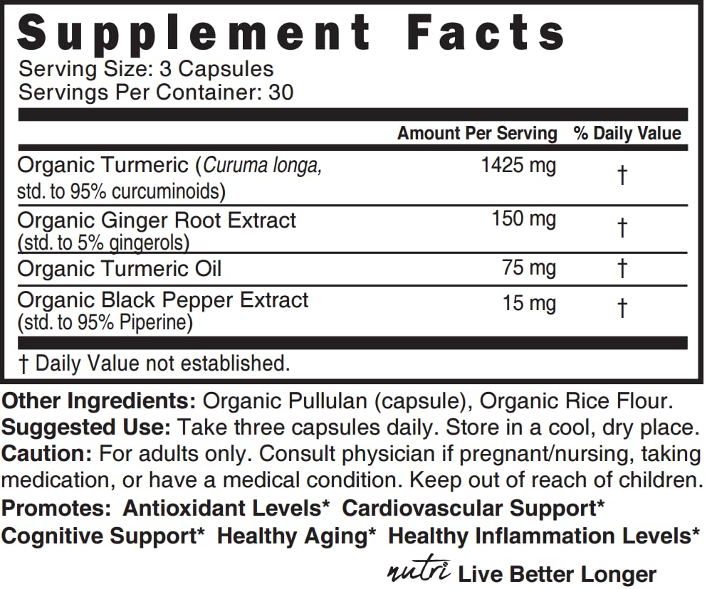 Foto 5 pulgar | Suplemento De Cúrcuma Orgánica Nutri De Nature's Fusions (1425 Mg) - Venta Internacional.