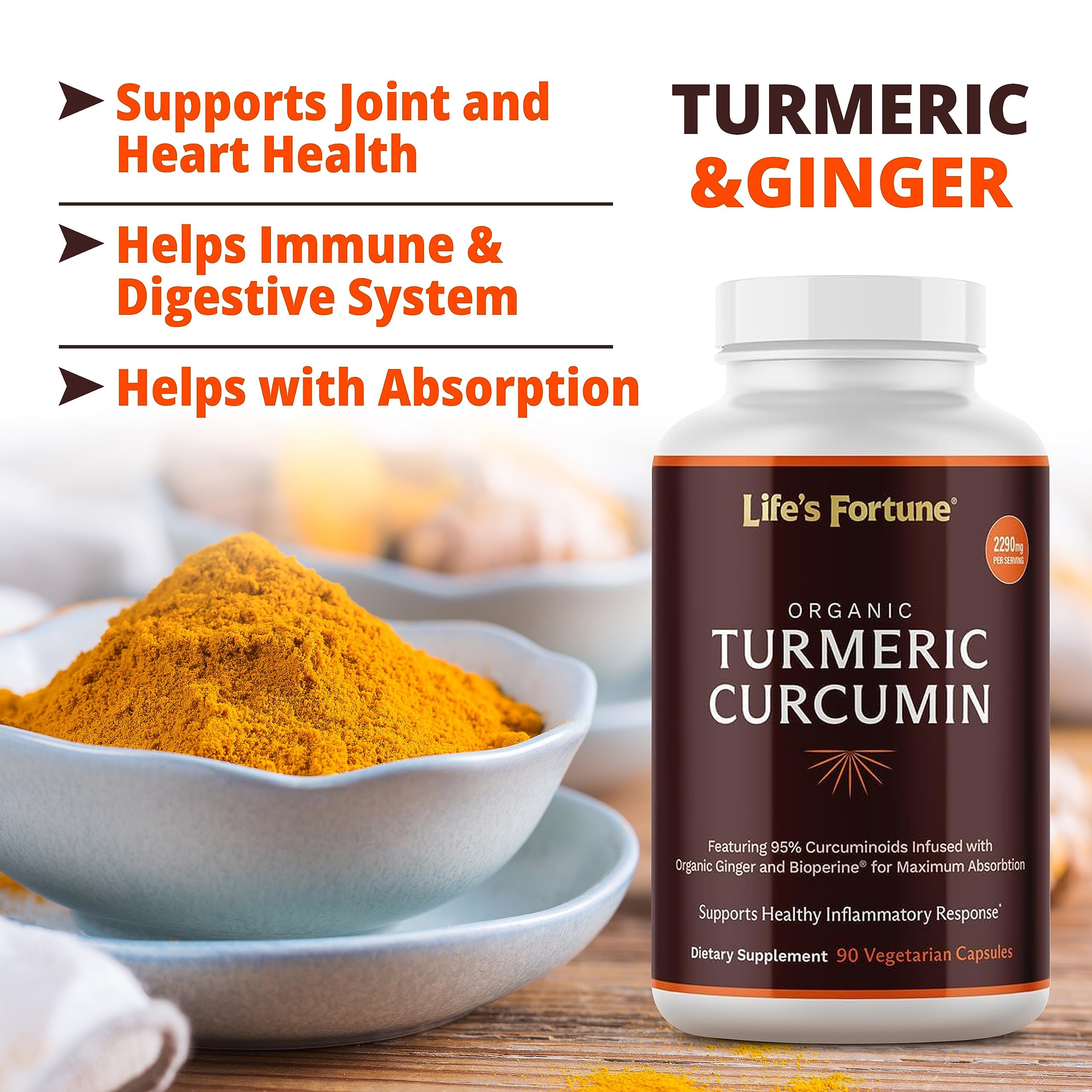 Foto 4 pulgar | Suplemento De Curcumina Orgánica De Cúrcuma Life's Fortune 2250 Mg - Venta Internacional.
