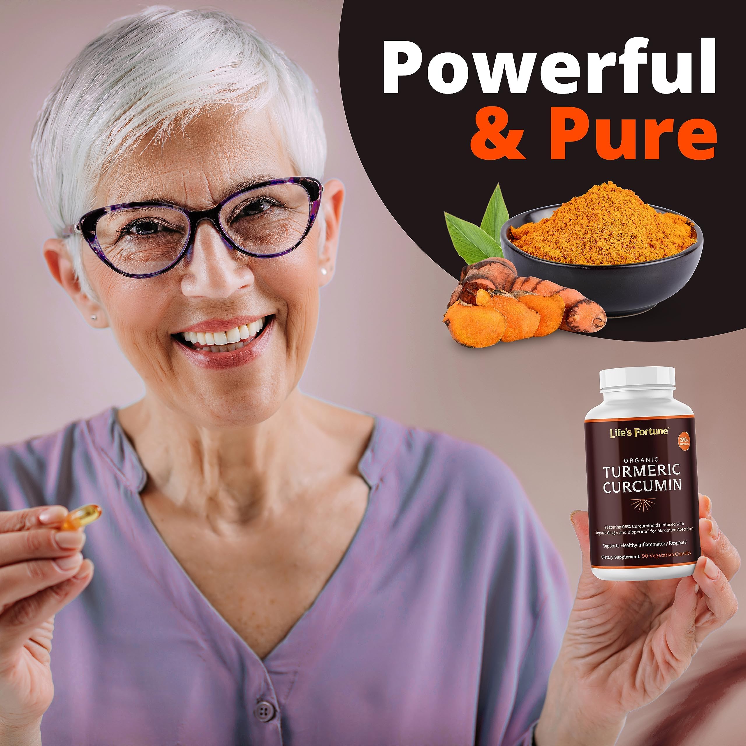 Foto 5 | Suplemento De Curcumina Orgánica De Cúrcuma Life's Fortune 2250 Mg - Venta Internacional.