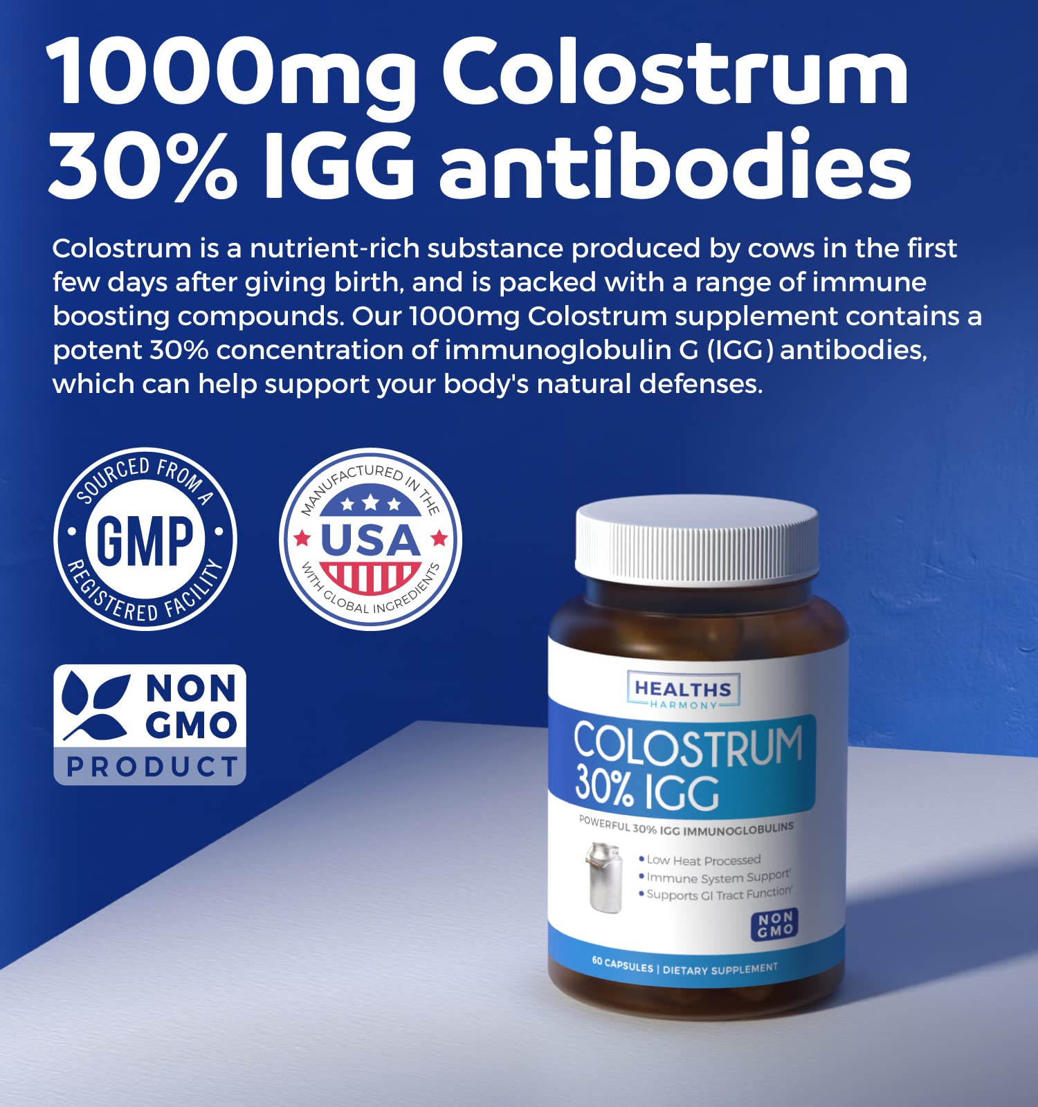 Foto 4 pulgar | Calostro Harmony De Supplement Healths, 1000 Mg, 30% Igg, 60 Cápsulas - Venta Internacional.