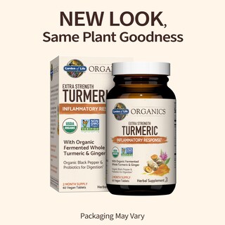 Foto 2 | Suplemento Garden Of Life Organics Con Cúrcuma, 60 Comprimidos - Venta Internacional.