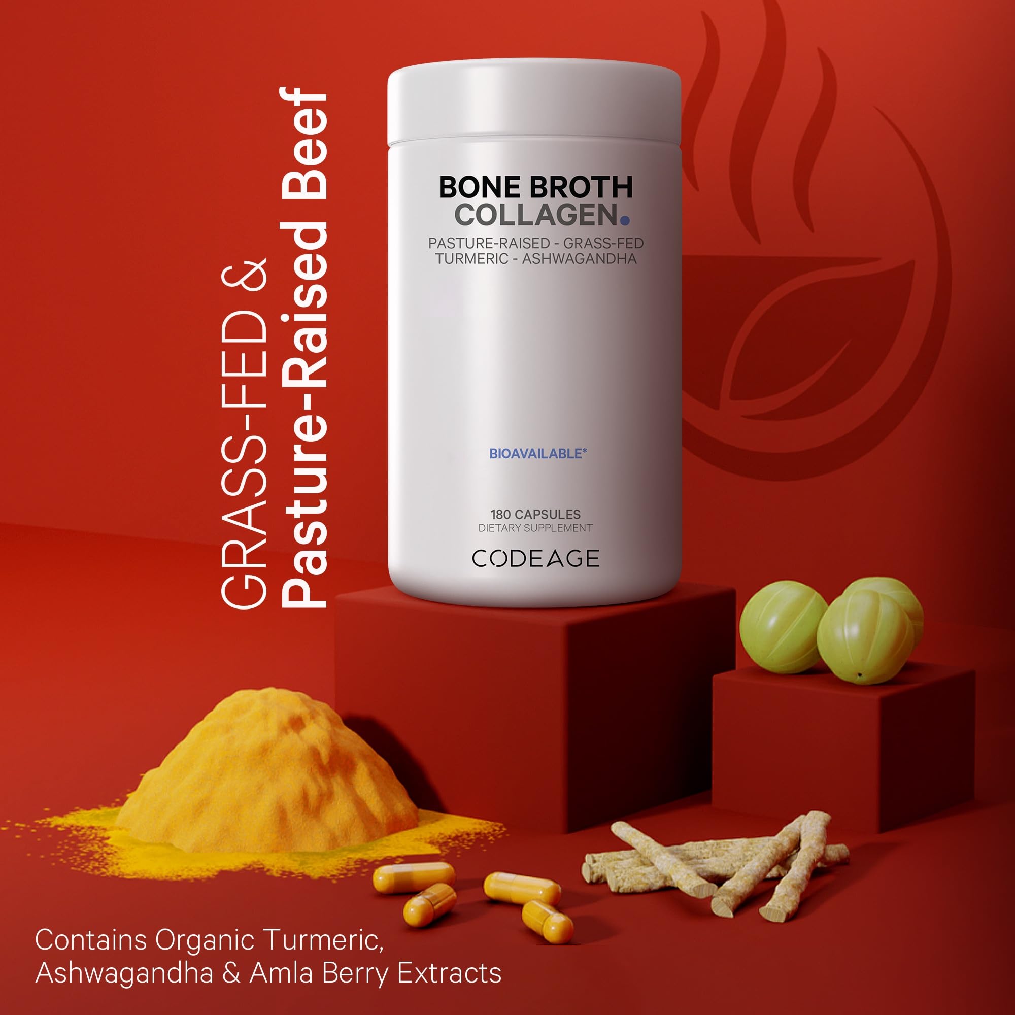 Foto 3 | Cápsulas De Colágeno De Caldo De Huesos Orgánico Supplement Codeage 180 - Venta Internacional.