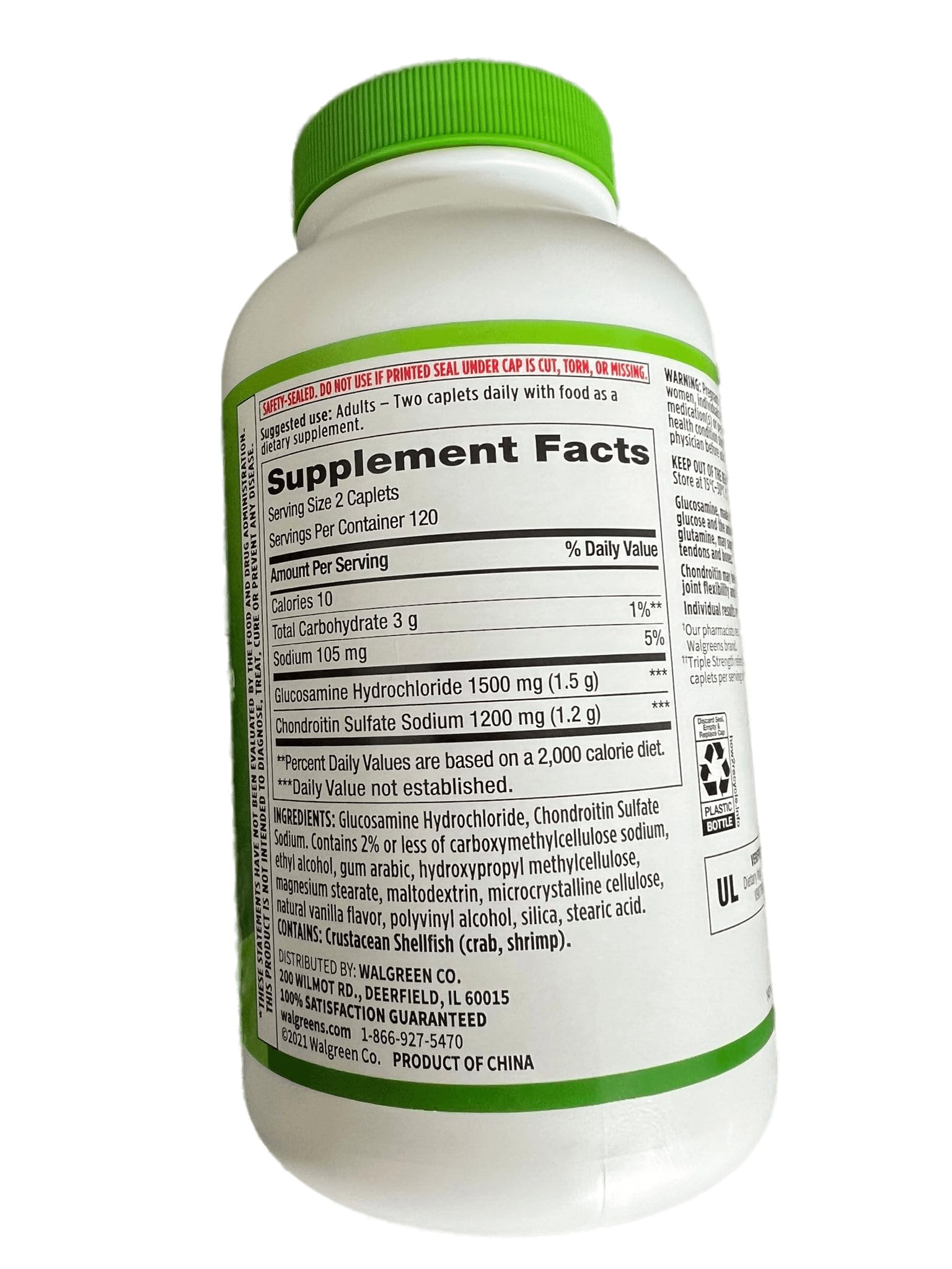 Foto 3 pulgar | Suplemento De Triple Concentración De Glucosamina Y Condroitina De Walgreens - Venta Internacional.