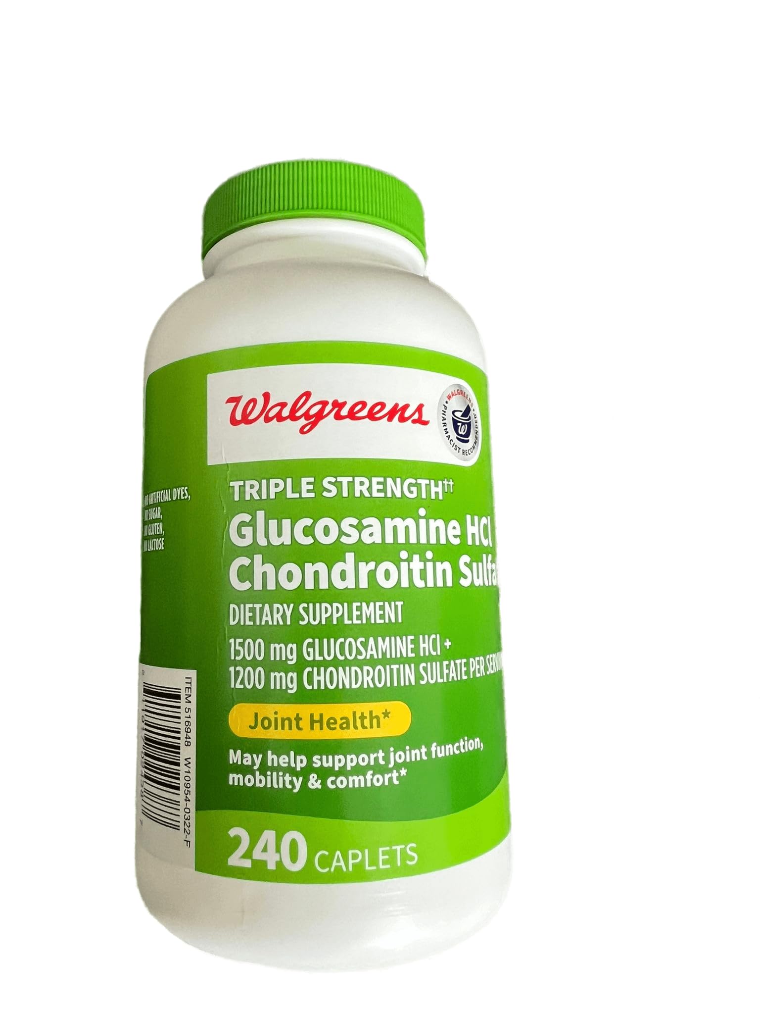 Foto 4 pulgar | Suplemento De Triple Concentración De Glucosamina Y Condroitina De Walgreens - Venta Internacional.