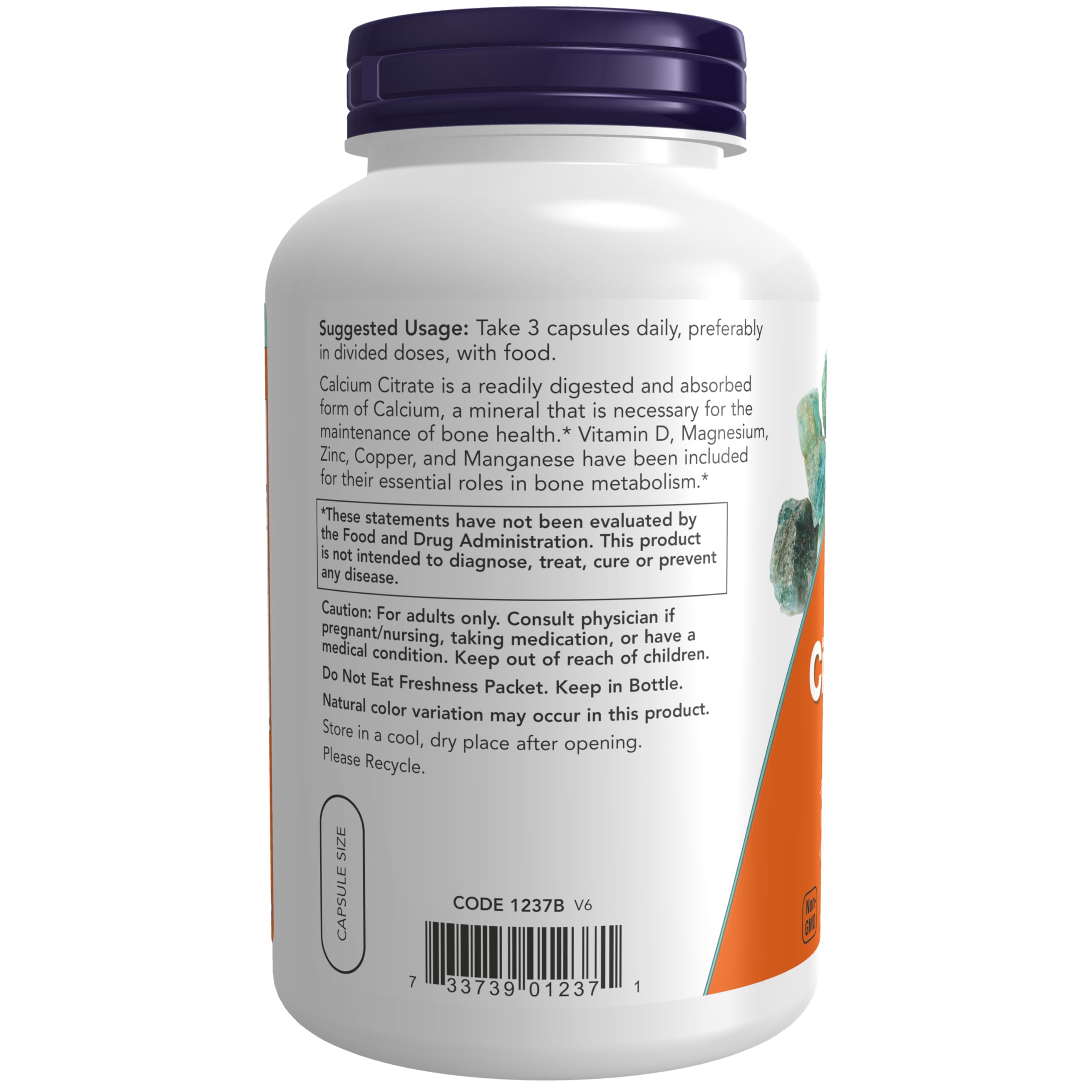 Foto 4 pulgar | Citrato De Calcio Con Vitamina D De Supplements Now Foods, 240 Cápsulas - Venta Internacional.