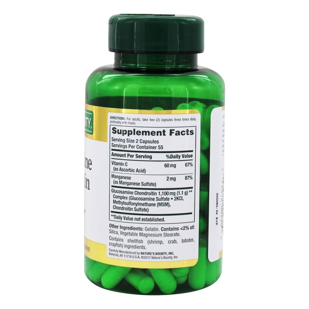 Foto 3 | Suplemento Nature's Bounty, Glucosamina Y Condroitina, 110 Cápsulas - Venta Internacional.