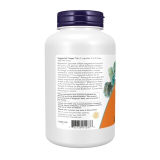 Foto 2 | Suplementos Now Foods, Glicinato De Magnesio, 180 Cápsulas Vegetales - Venta Internacional.