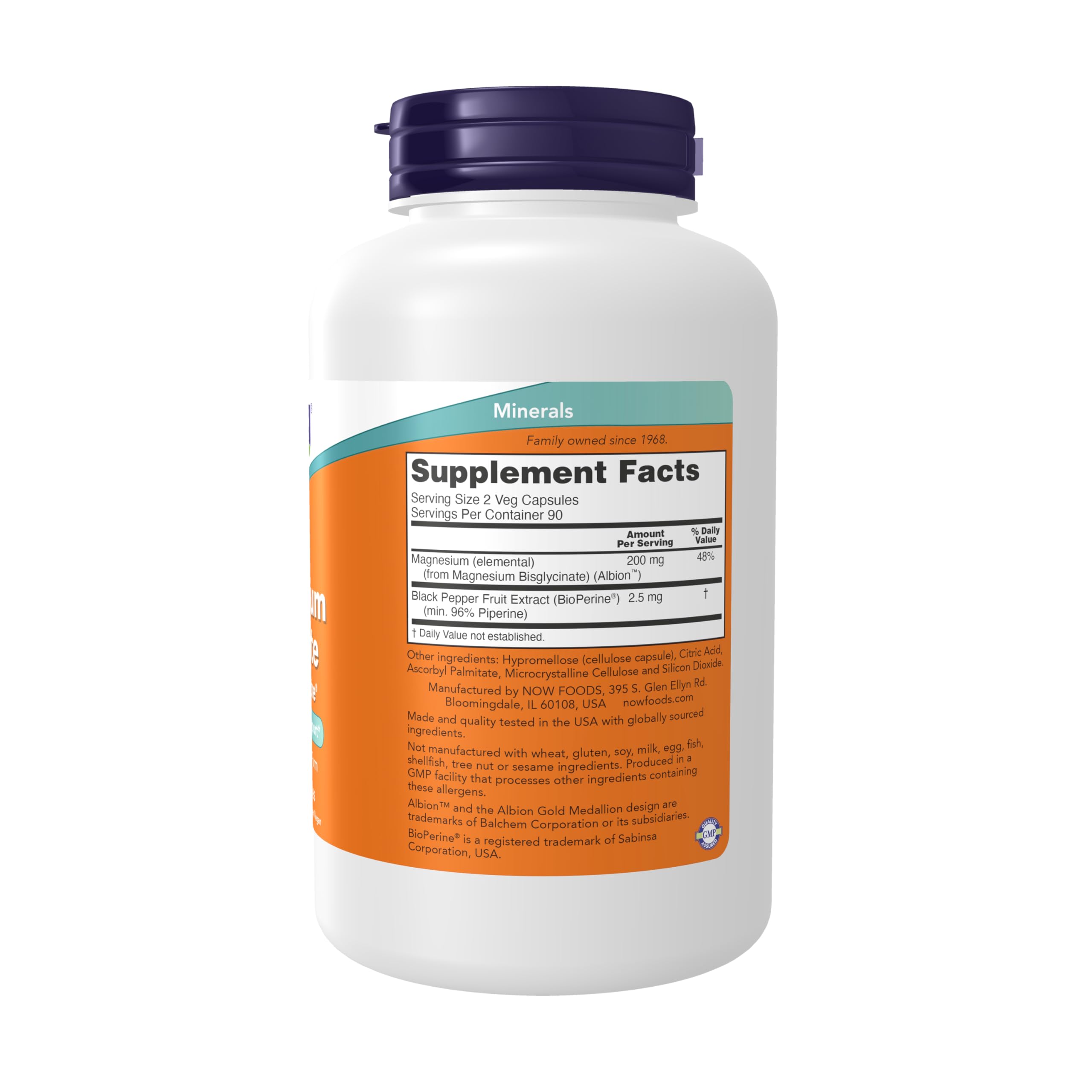 Foto 4 pulgar | Suplementos Now Foods, Glicinato De Magnesio, 180 Cápsulas Vegetales - Venta Internacional.