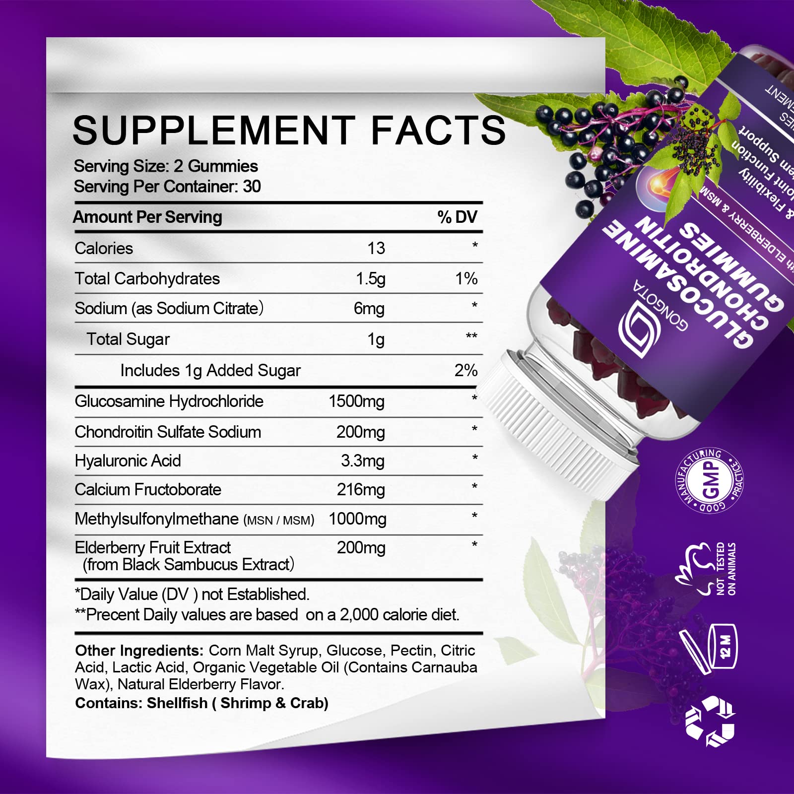 Foto 3 pulgar | Suplemento Gongota: Gomitas De Glucosamina Y Condroitina, 1500 Mg - Venta Internacional.