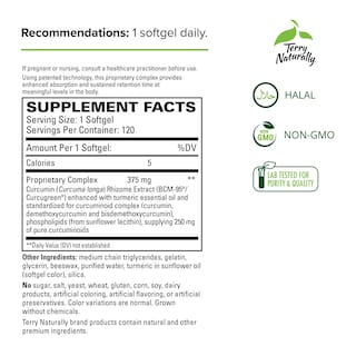 Foto 2 | Suplemento Terry Naturally Curamed 375 Mg De Curcumina 120 Cápsulas Blandas - Venta Internacional.