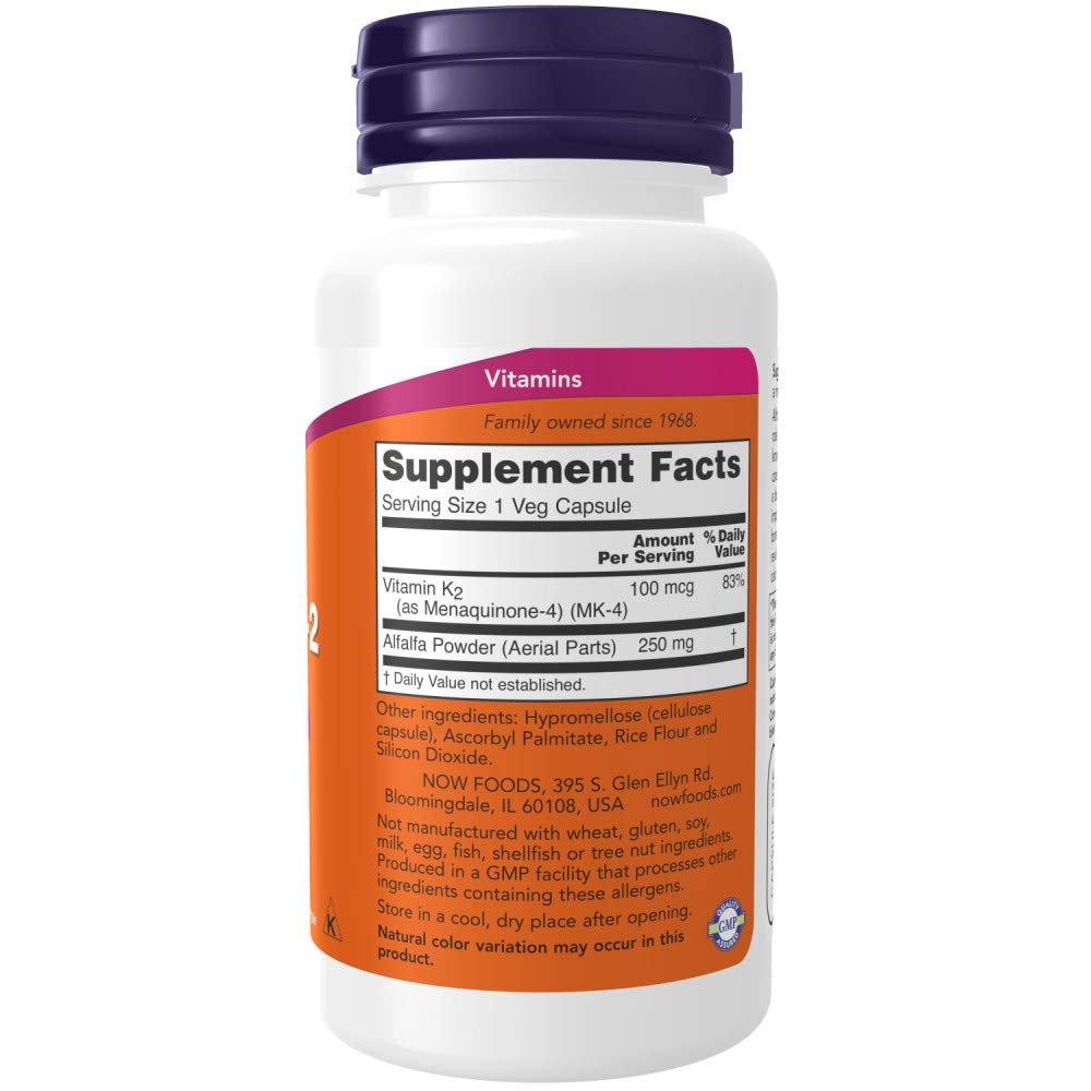 Foto 2 | Supplement Now Vitamina K-2 100 Mcg De Menaquinona-4 (mk-4) 100 Cápsulas - Venta Internacional.
