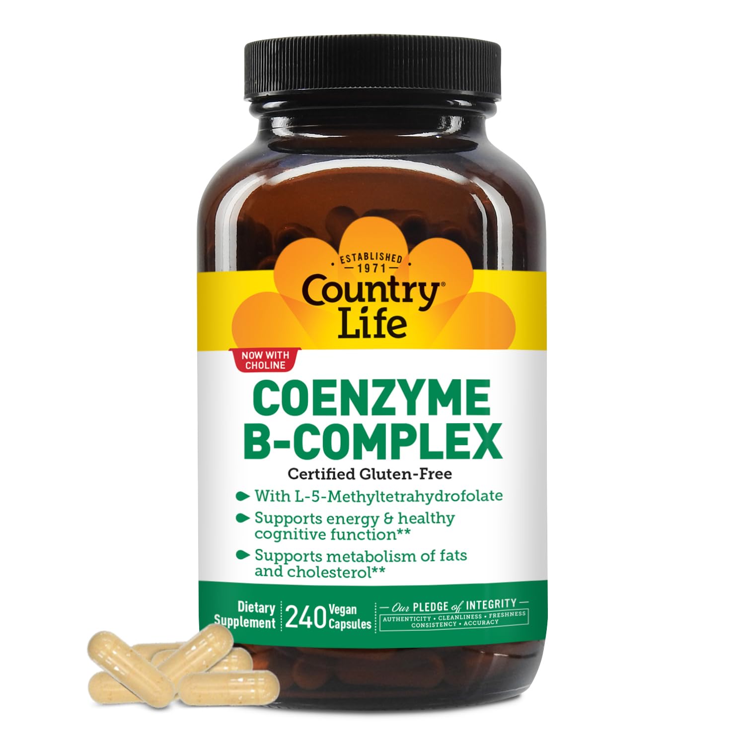 Foto 2 pulgar | Cápsulas Del Complejo De Coenzima Y Vitamina B Supplement Country Life - Venta Internacional.