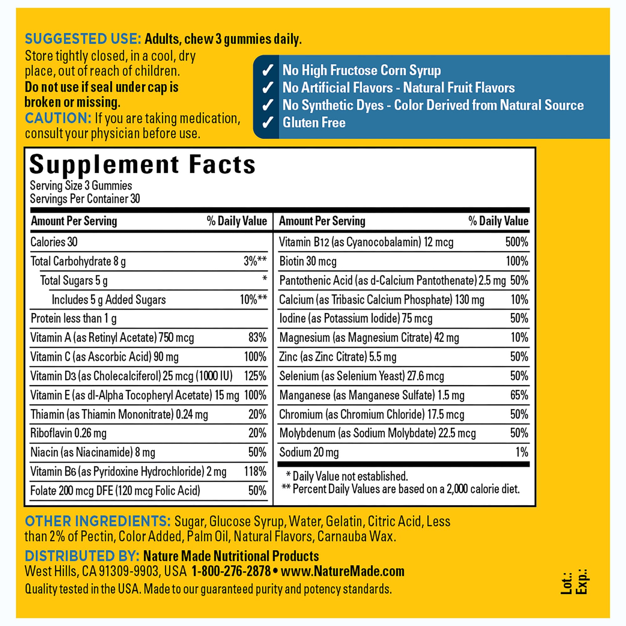 Foto 7 pulgar | Gomitas Multivitamínicas Nature Made Advanced Para Hombre, 90 G - Venta Internacional.