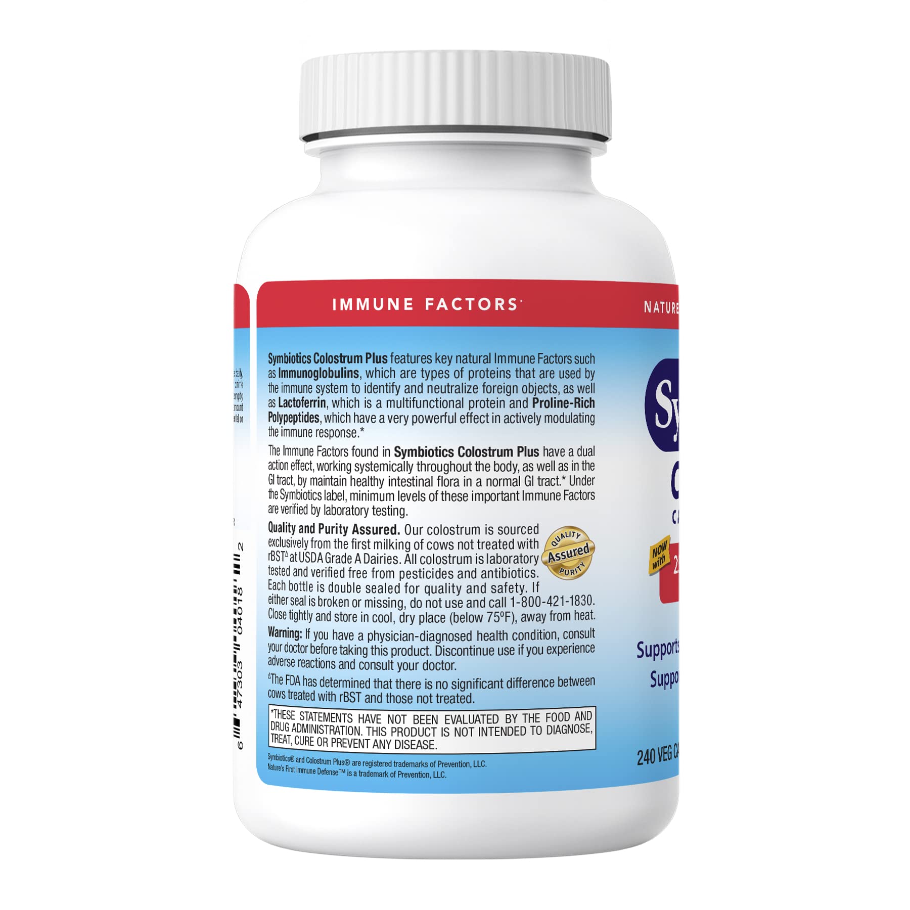 Foto 4 pulgar | Suplemento Symbiotics Colostrum 240 Cápsulas Vegetales - Venta Internacional.