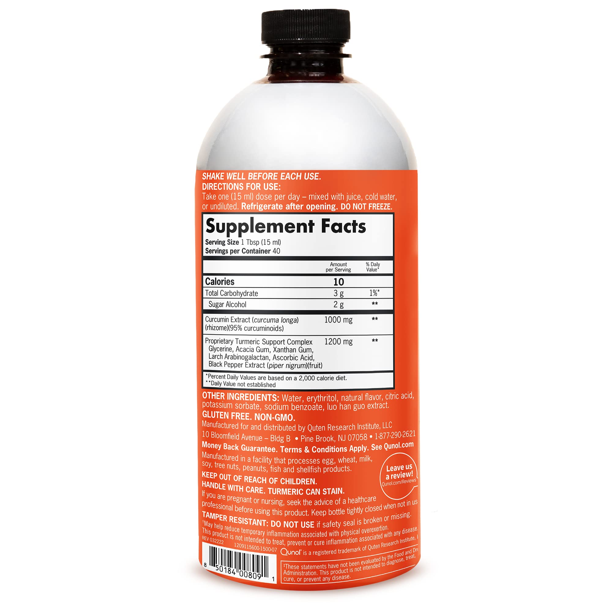 Foto 3 pulgar | Suplemento Qunol, Cúrcuma Líquida, Curcumina, 1000 Mg, 600 Ml - Venta Internacional.