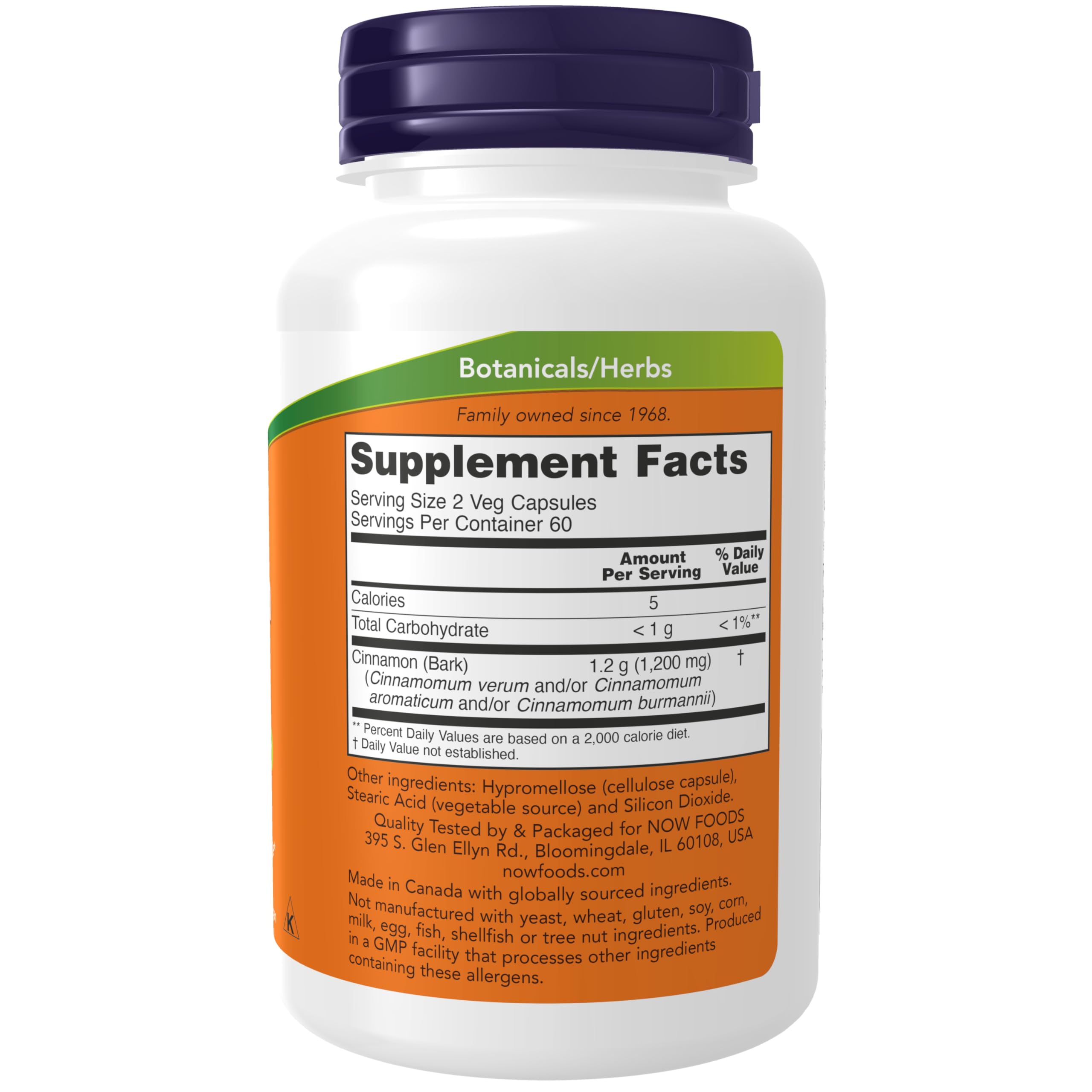 Foto 3 pulgar | Suplementos Now Foods, Corteza De Canela, 600 Mg, 120 Cápsulas Vegetarianas - Venta Internacional.