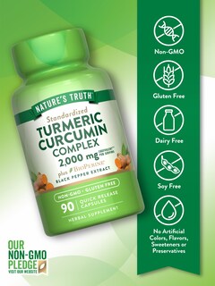 Foto 3 | Suplemento Nature's Truth, Cúrcuma Y Curcumina, 2000 Mg, 90 Cápsulas - Venta Internacional.
