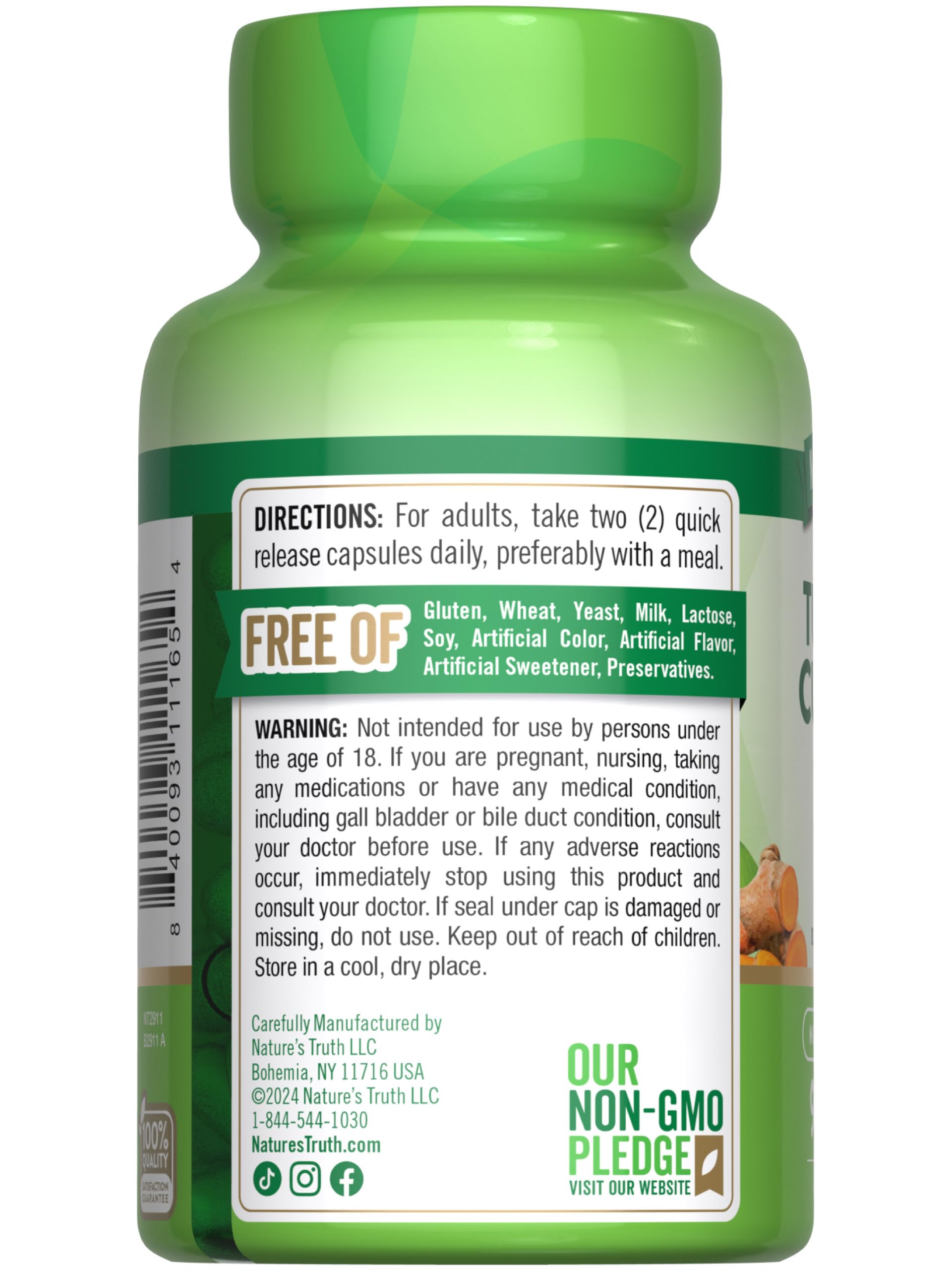 Foto 8 pulgar | Suplemento Nature's Truth, Cúrcuma Y Curcumina, 2000 Mg, 90 Cápsulas - Venta Internacional.