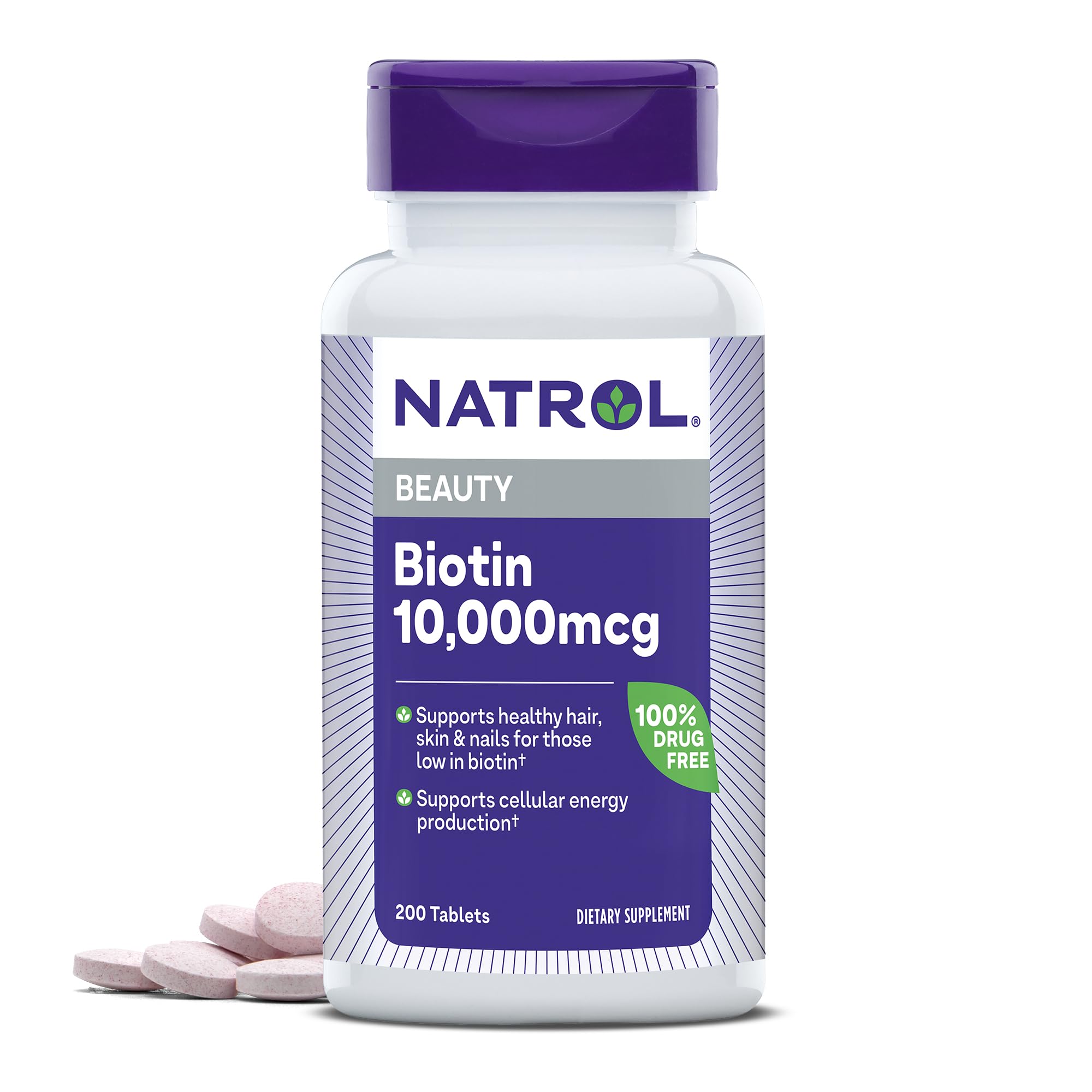 Foto 2 pulgar | Suplemento Natrol Beauty Biotina De 10000 Mcg Para Cabello, 200 Tabletas - Venta Internacional.