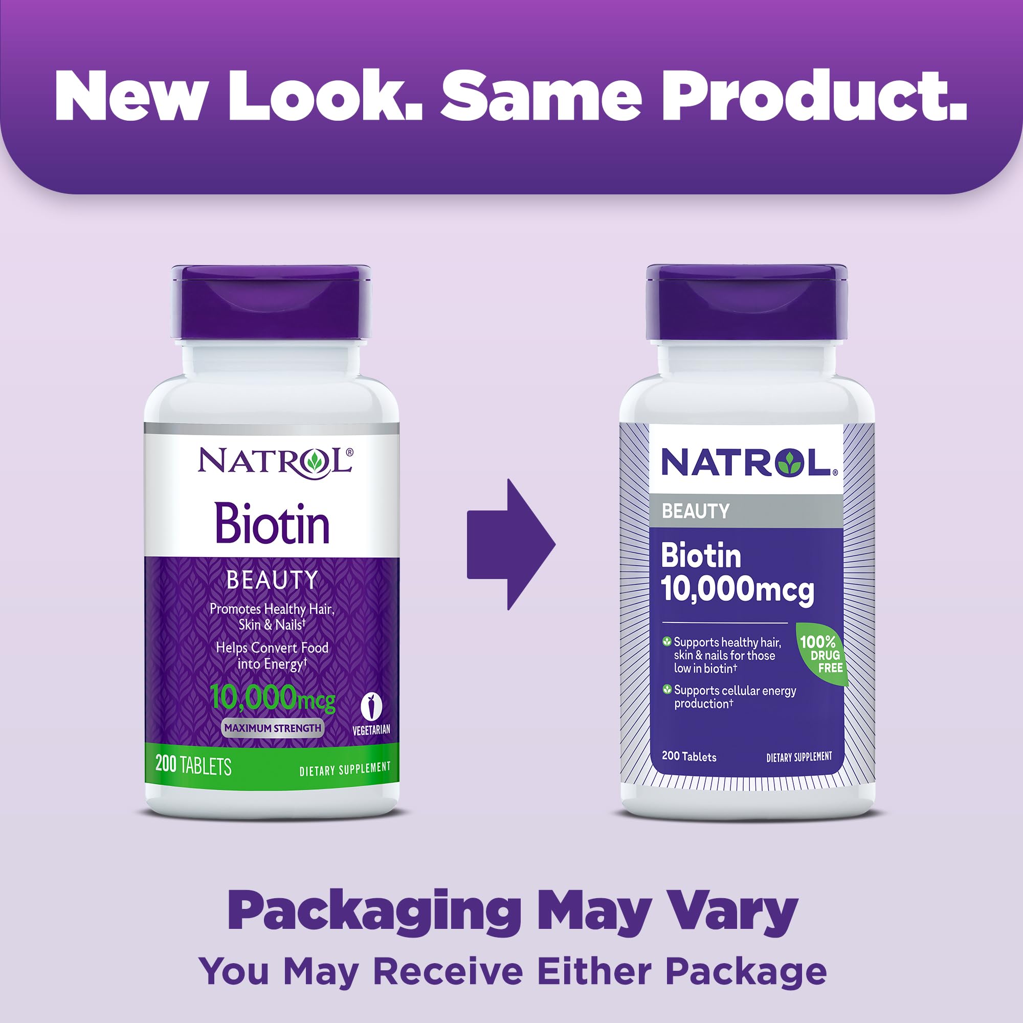 Foto 3 pulgar | Suplemento Natrol Beauty Biotina De 10000 Mcg Para Cabello, 200 Tabletas - Venta Internacional.