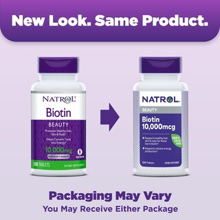 Foto 2 | Suplemento Natrol Beauty Biotina De 10000 Mcg Para Cabello, 200 Tabletas - Venta Internacional.