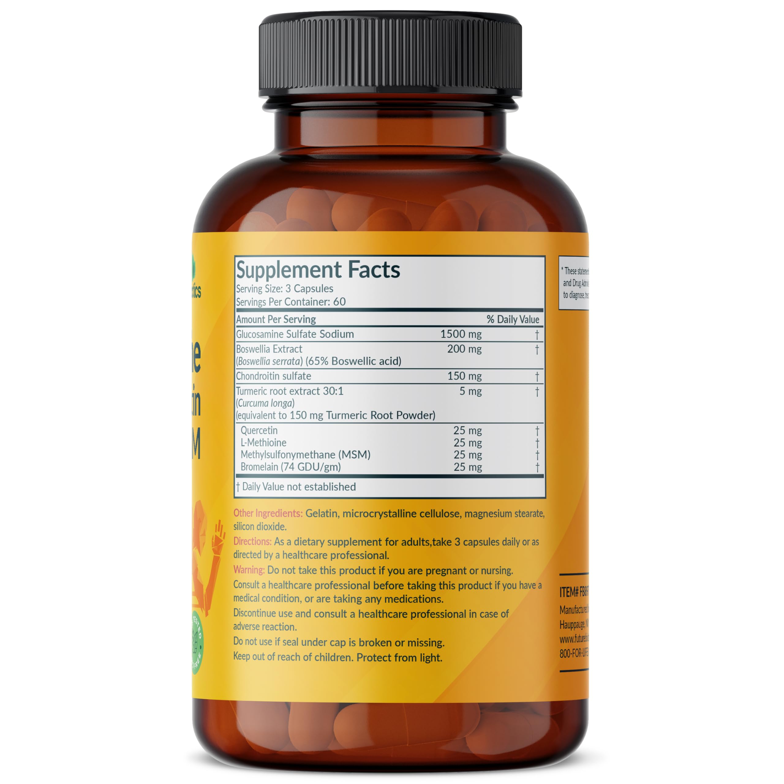 Foto 2 | Suplemento Futurebiotics: Glucosamina, Condroitina, Cúrcuma Y Msm - Venta Internacional.