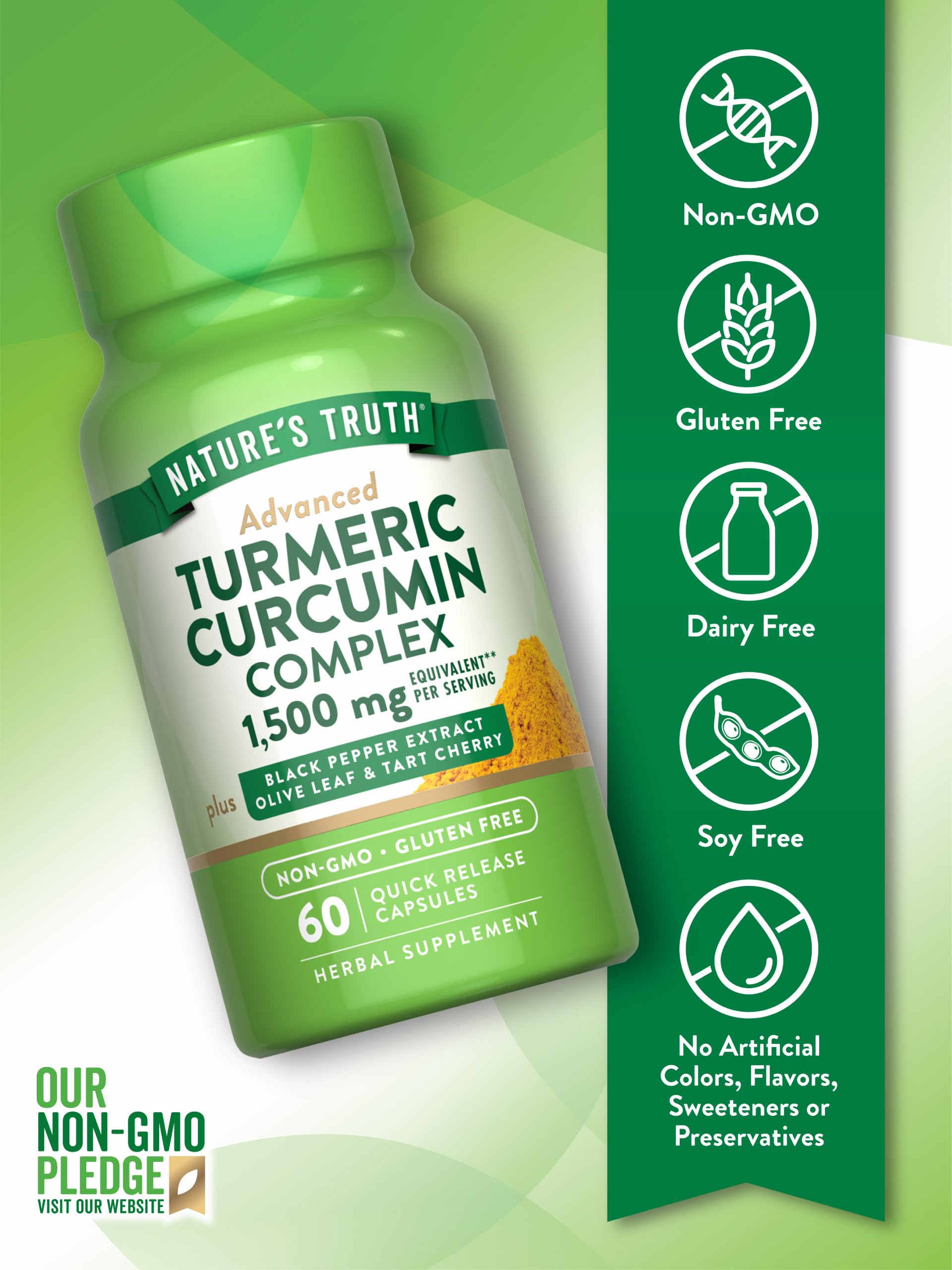 Foto 4 pulgar | Suplemento Nature's Truth, Cúrcuma Y Curcumina, 1500 Mg, 60 Cápsulas - Venta Internacional.