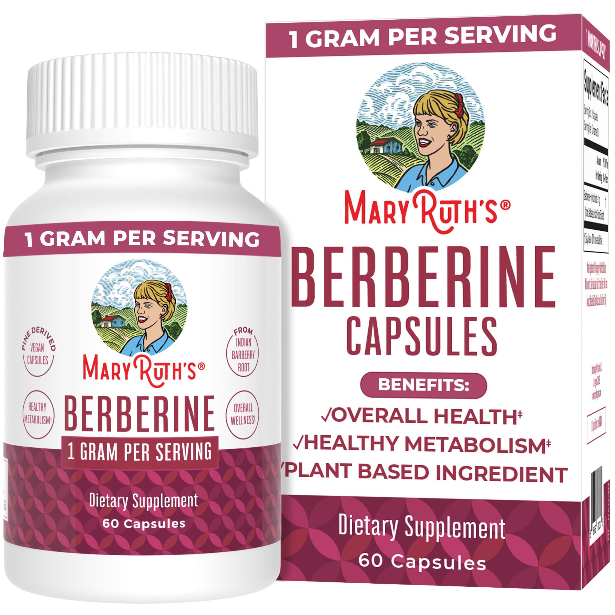 Foto 2 pulgar | Complemente El Metabolismo Saludable De 1000 Mg De Berberina De Maryruth - Venta Internacional.