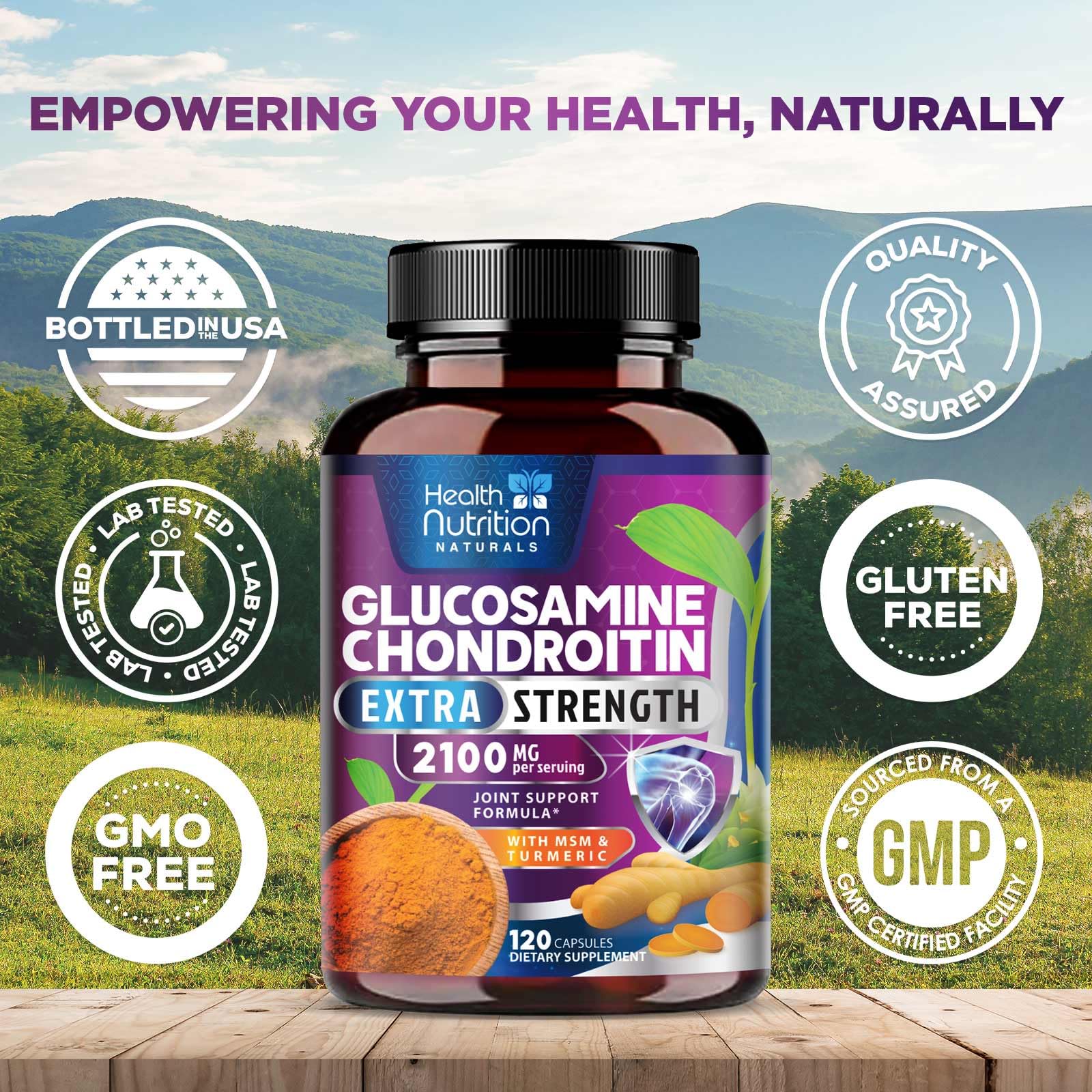 Foto 5 pulgar | Suplementos: Health Nutrition Naturals, Glucosamina Y Condroitina - Venta Internacional.