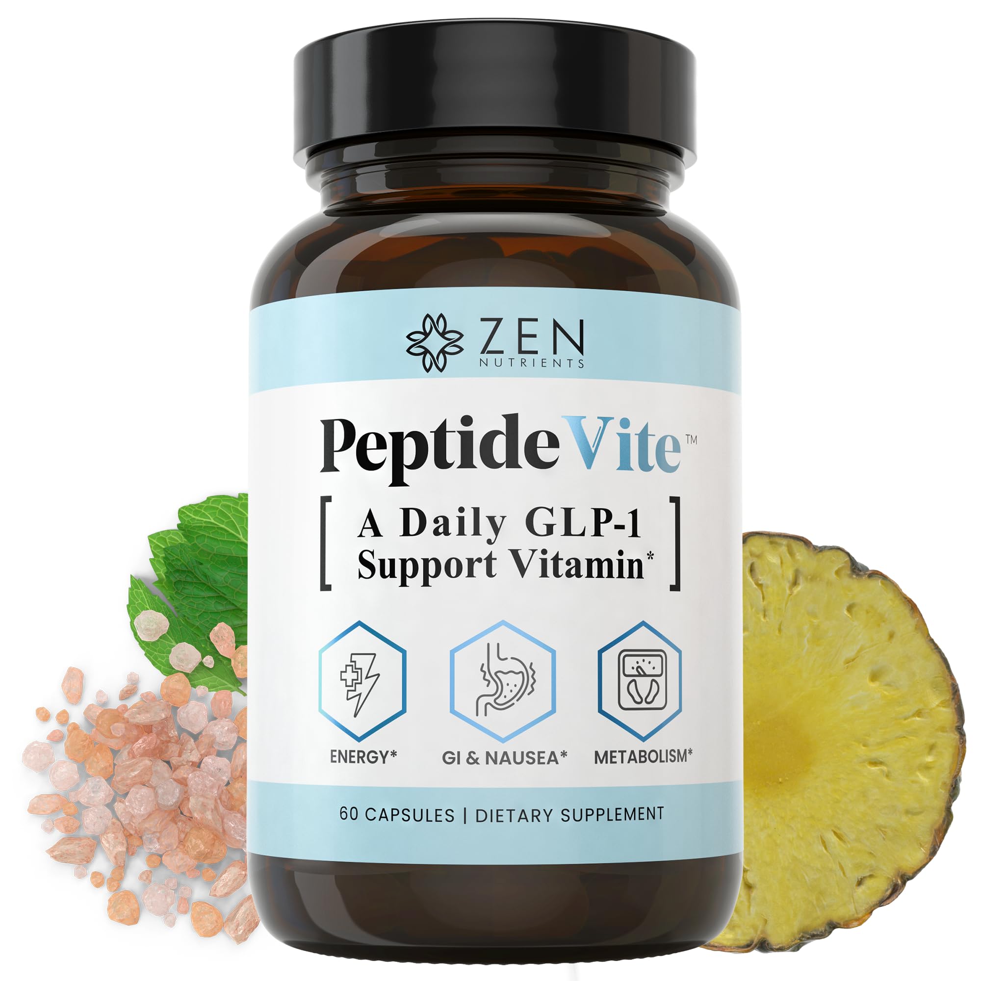 Suplemento Zen Nutrients Peptidevite Glp-1 Support 60 Cápsulas - Venta Internacional.