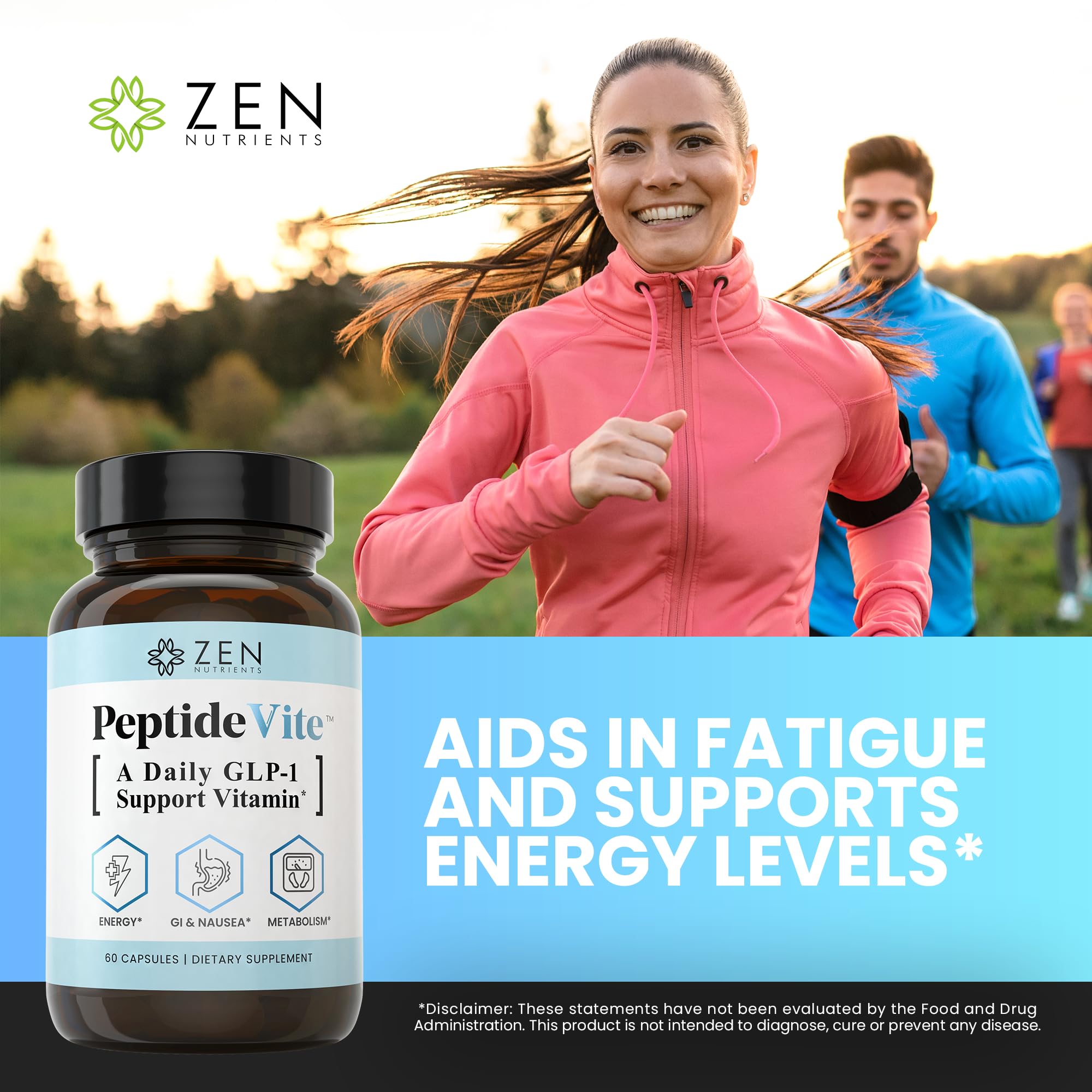 Foto 5 pulgar | Suplemento Zen Nutrients Peptidevite Glp-1 Support 60 Cápsulas - Venta Internacional.
