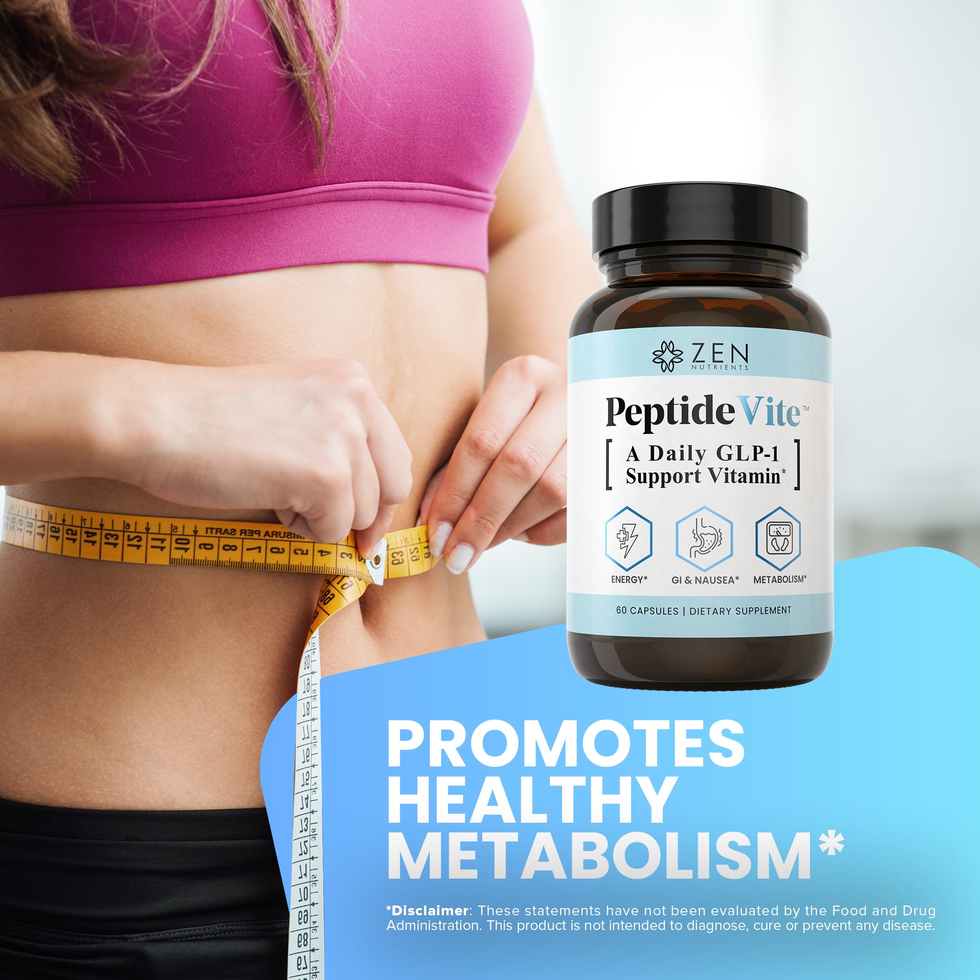 Foto 7 pulgar | Suplemento Zen Nutrients Peptidevite Glp-1 Support 60 Cápsulas - Venta Internacional.