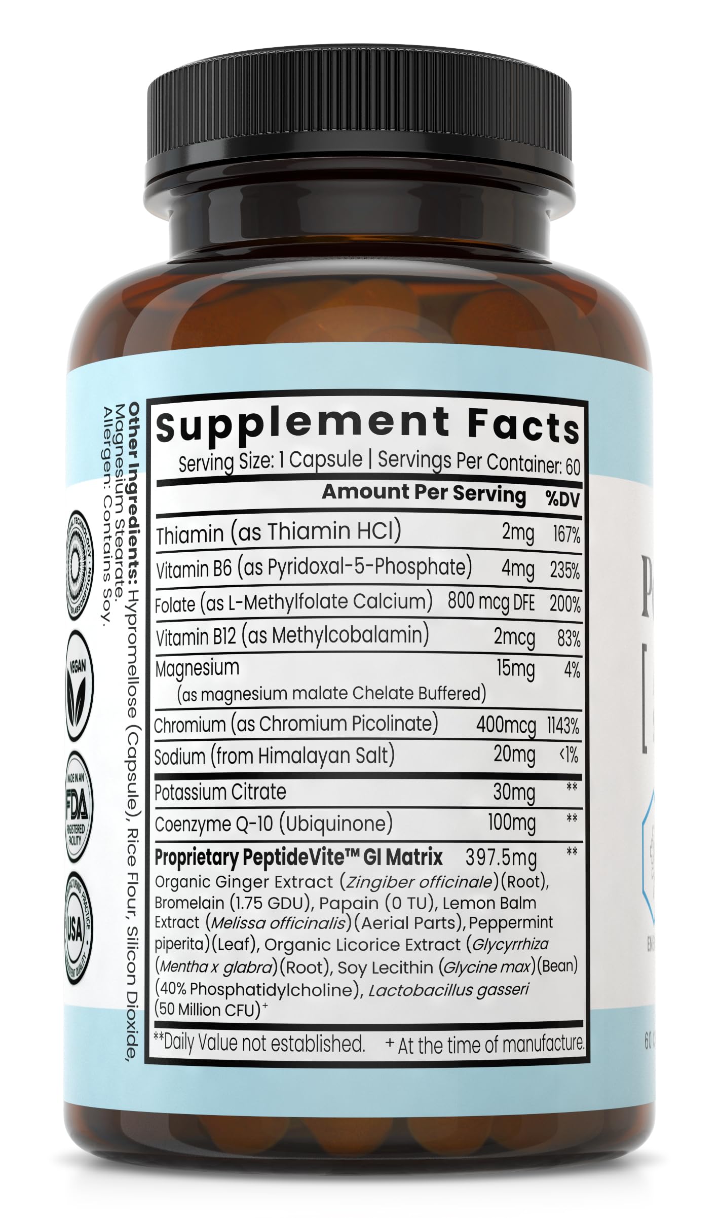 Foto 8 pulgar | Suplemento Zen Nutrients Peptidevite Glp-1 Support 60 Cápsulas - Venta Internacional.