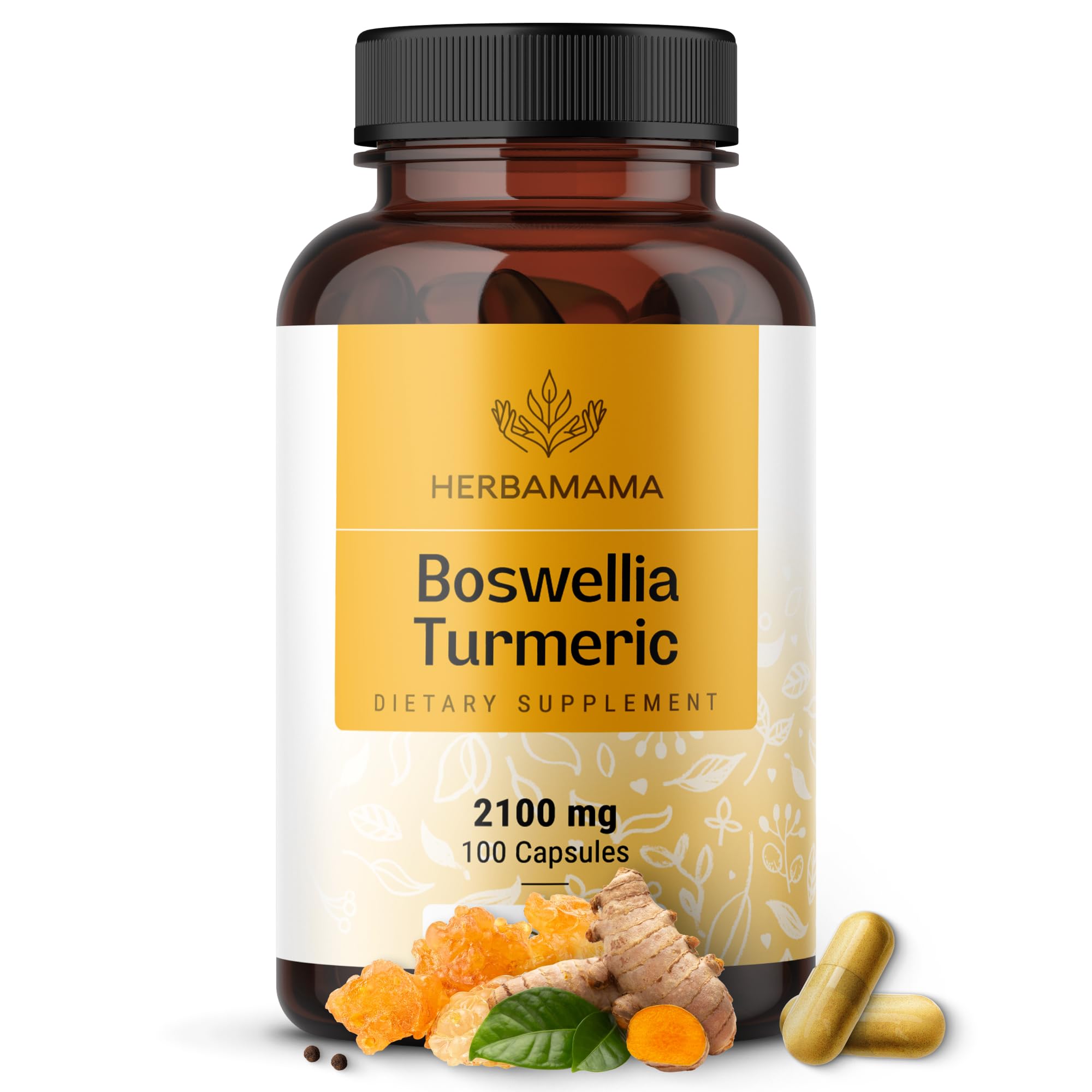 Foto 1 | Suplemento Herbamama, Cúrcuma Y Boswellia, 2100 Mg, 100 Cápsulas - Venta Internacional.