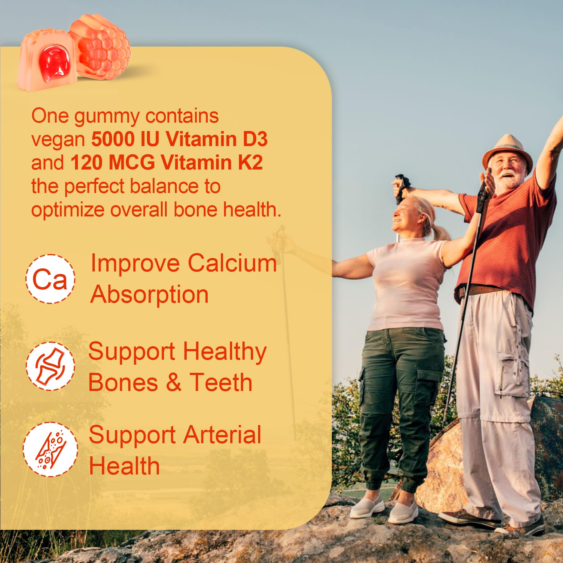Foto 4 pulgar | Suplemento De Gomitas Neviss Con Vitamina D3 De 5000 Ui + K2 (mk-7) De 120 Mcg - Venta Internacional.