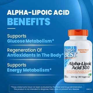 Foto 2 | Suplemento Doctor's Best Ácido Alfa-lipoico 300 Mg 180 Comprimidos - Venta Internacional.
