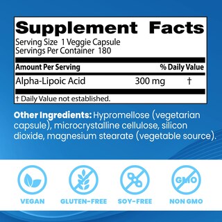 Foto 3 | Suplemento Doctor's Best Ácido Alfa-lipoico 300 Mg 180 Comprimidos - Venta Internacional.