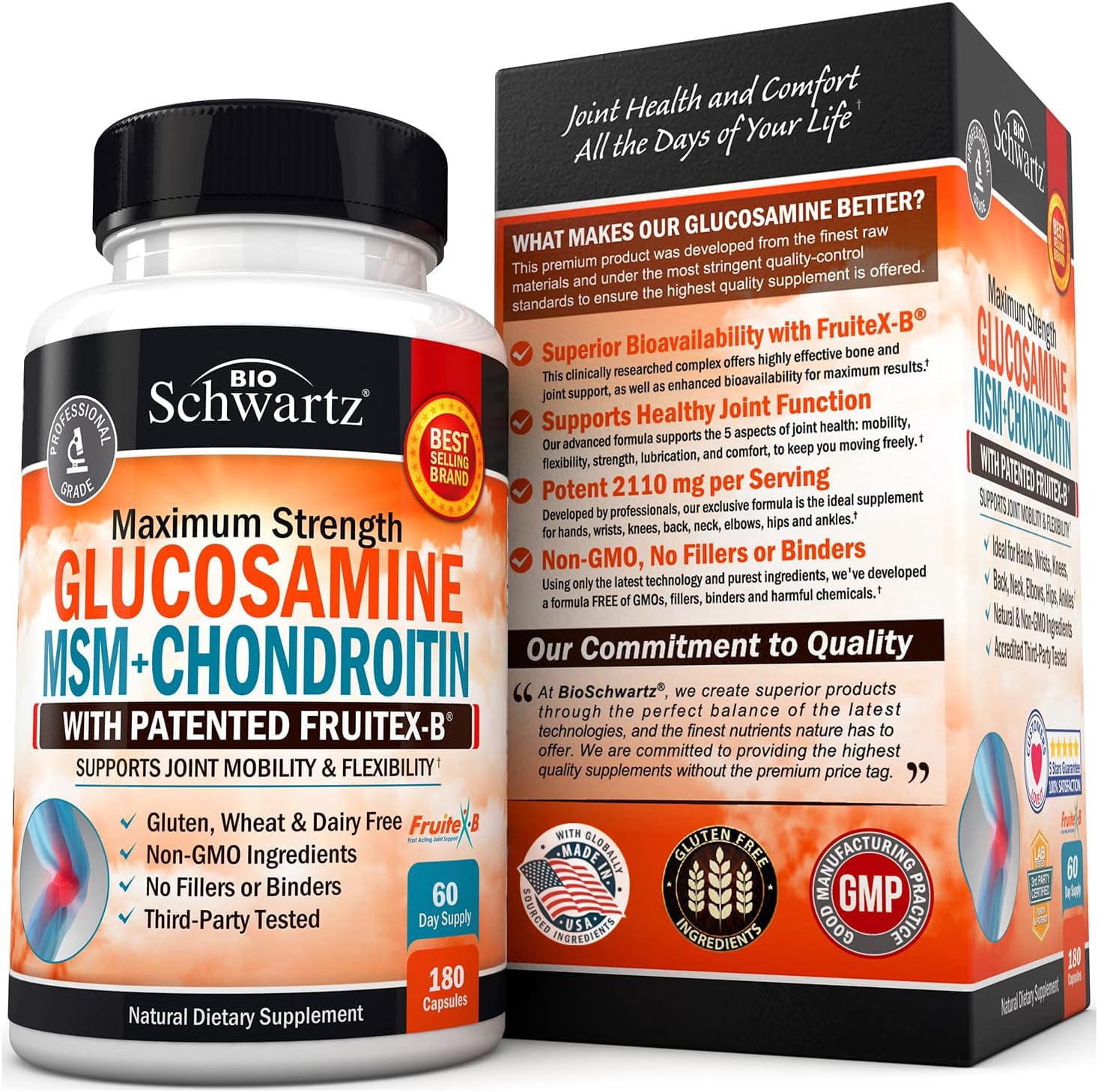 Foto 6 pulgar | Suplemento Bioschwartz Glucosamina Condroitina Msm 180 Cápsulas - Venta Internacional.